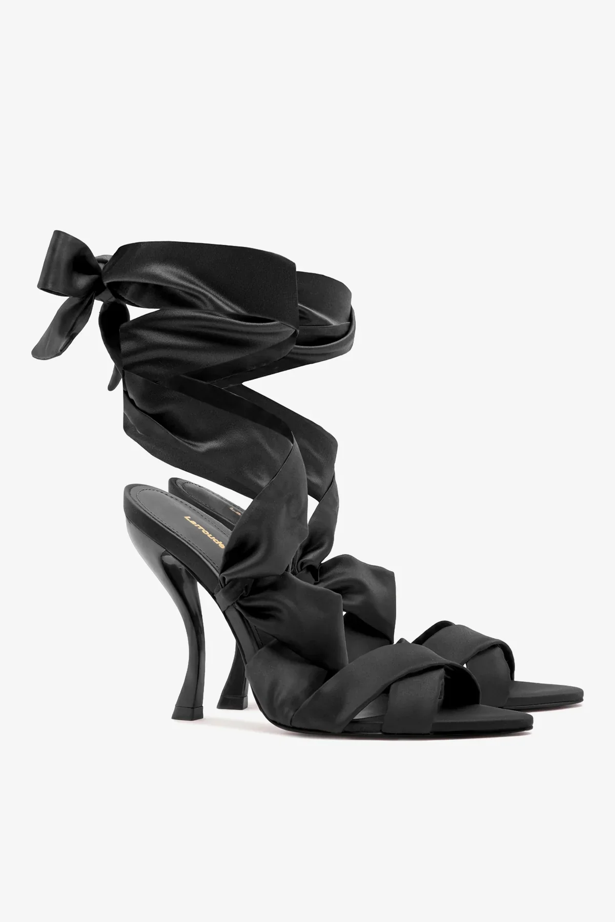 Larroudé x Nicolò B.: Sandália Dani Cetim Preto - Image 3