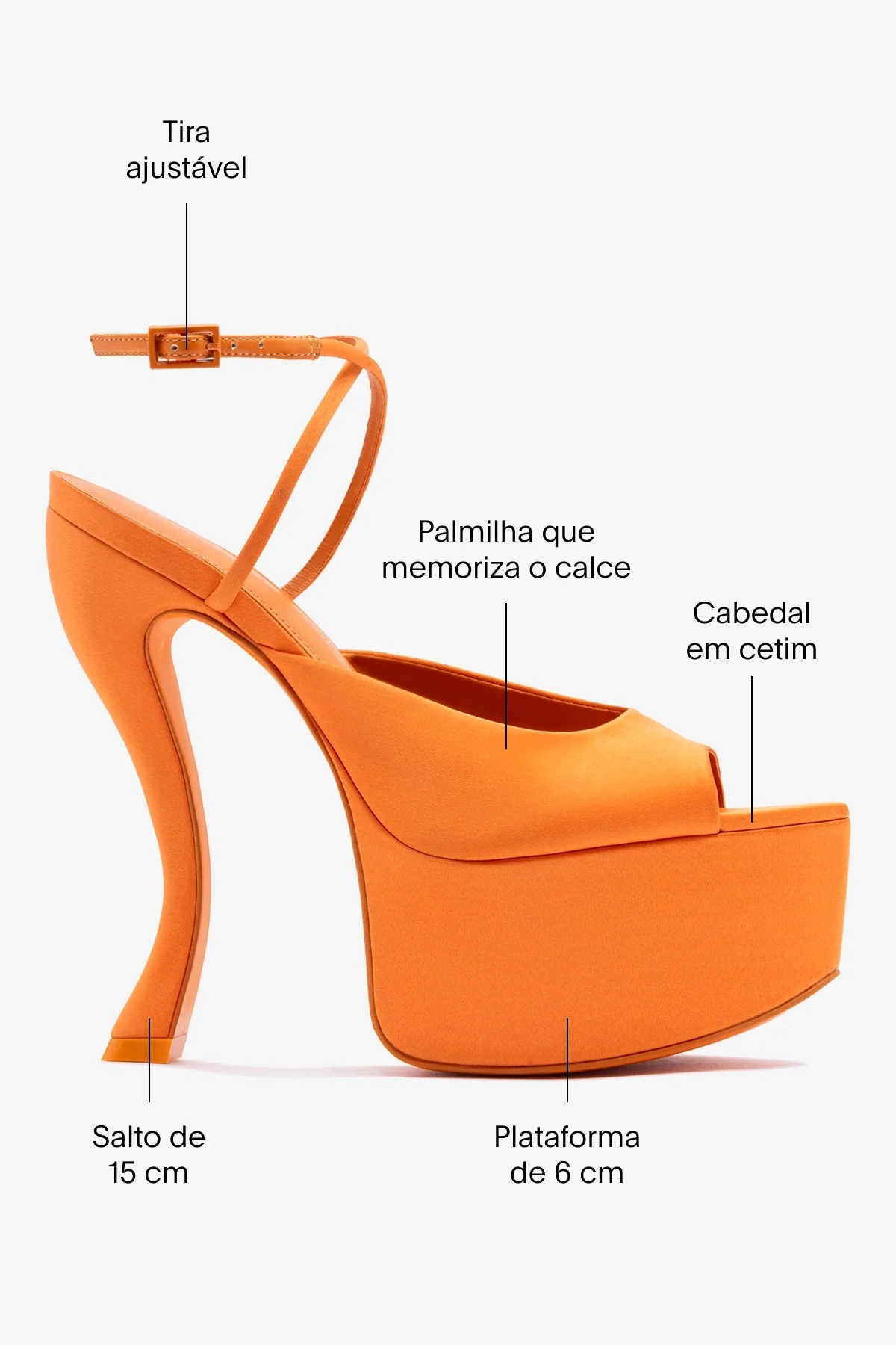 Larroudé x Nicolò B.: Sandália Lola Cetim Laranja - Image 5
