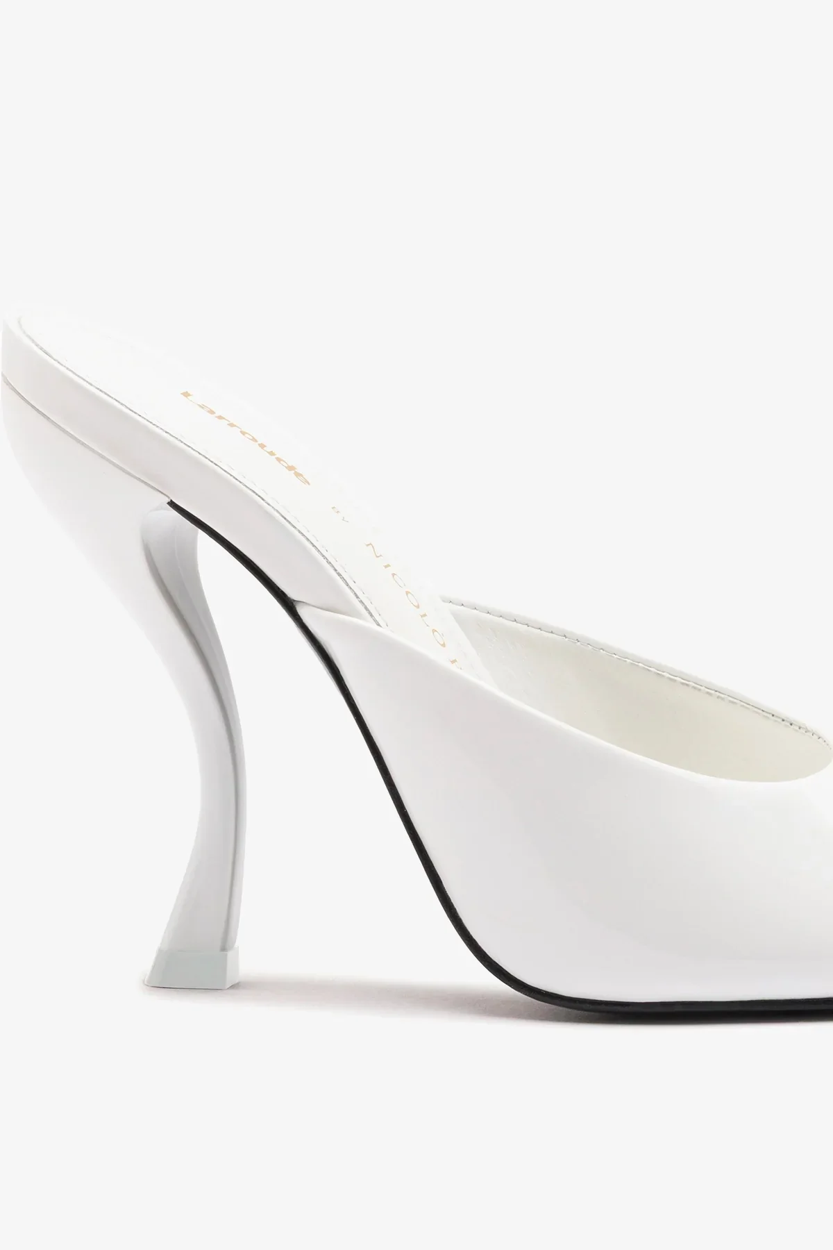 Larroudé x Nicolò B.: Mule Malibu Couro Verniz Branco - Image 4