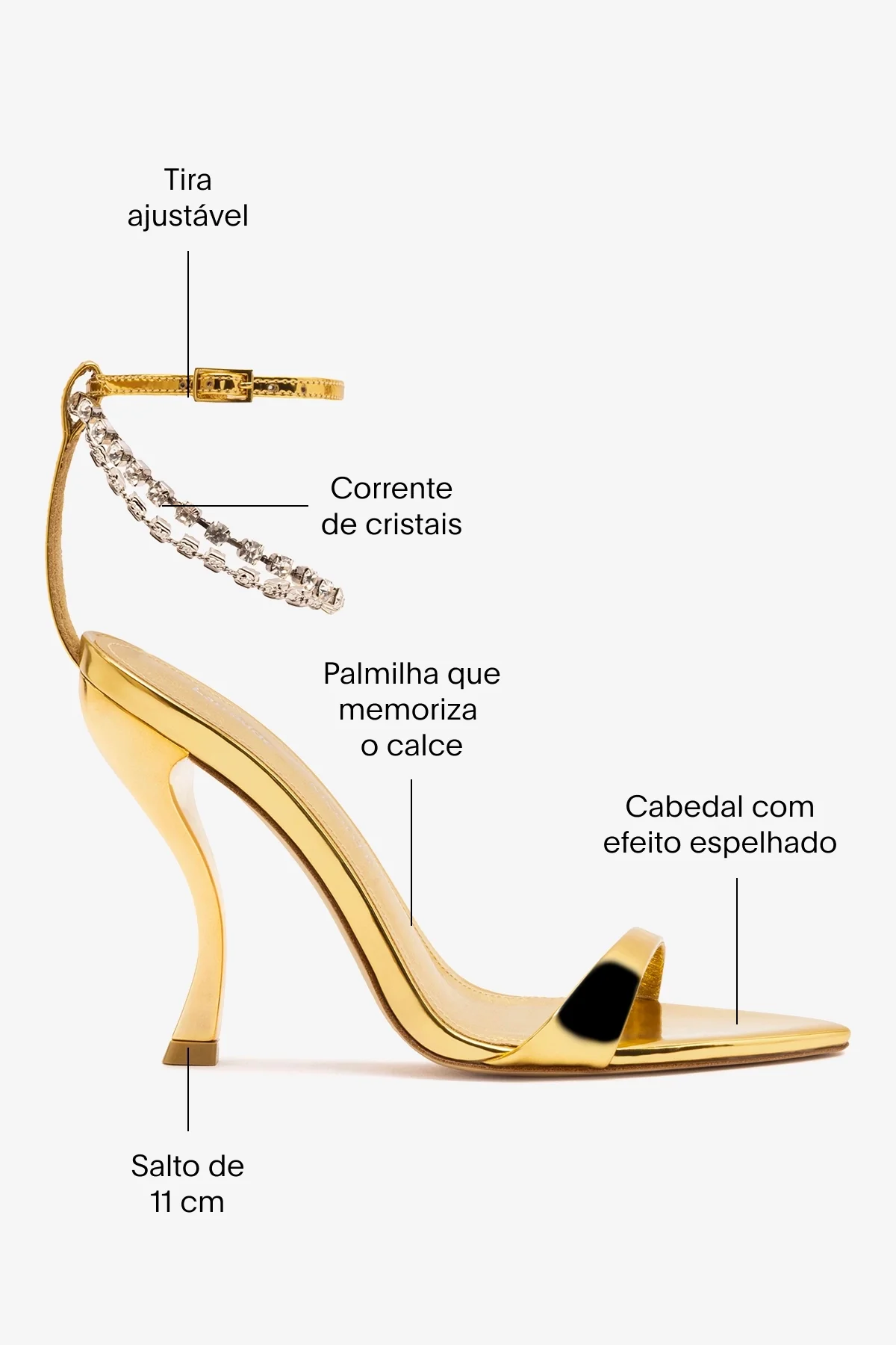 Larroudé x Nicolò B.: Sandália Nana Espelhado Dourado - Image 5