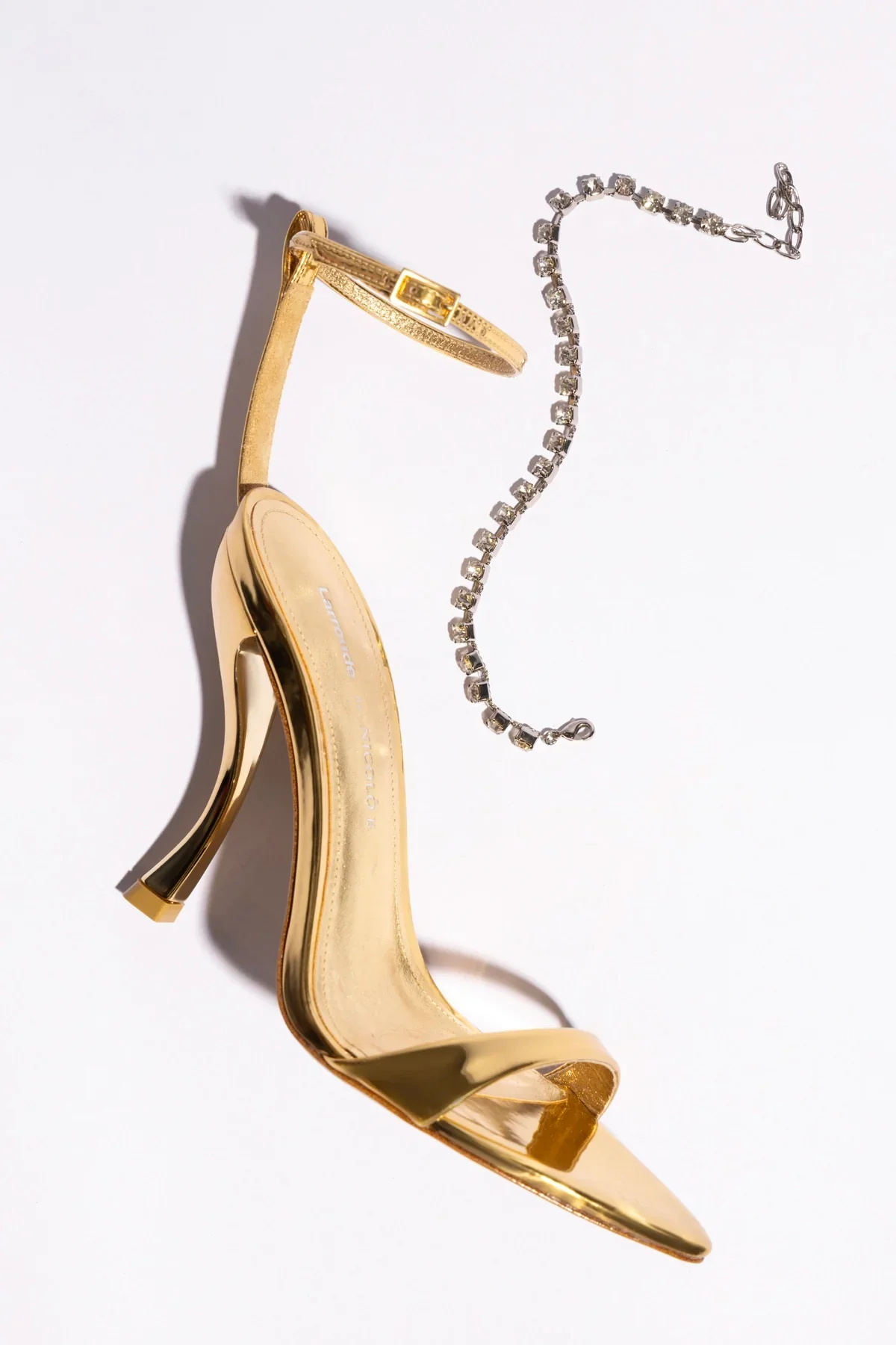 Larroudé x Nicolò B.: Sandália Nana Espelhado Dourado - Image 6