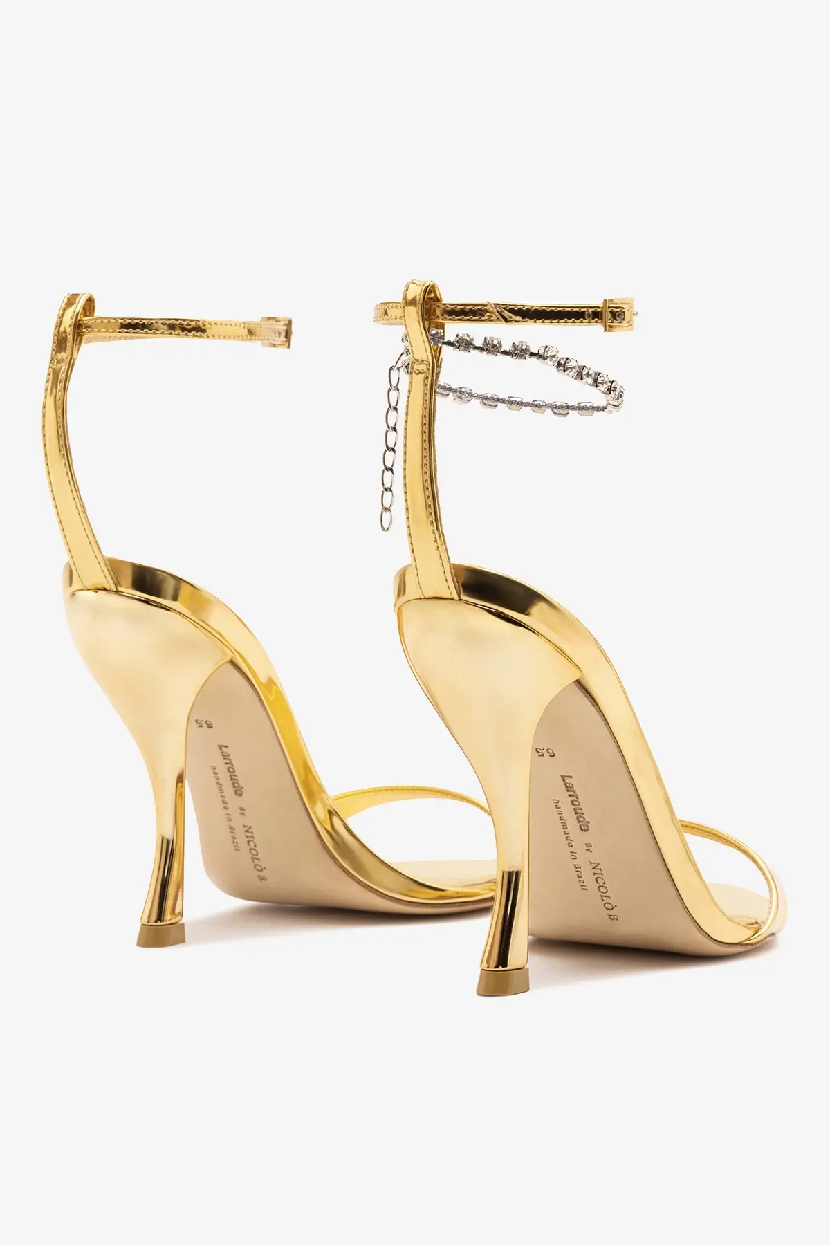 Larroudé x Nicolò B.: Sandália Nana Espelhado Dourado - Image 7