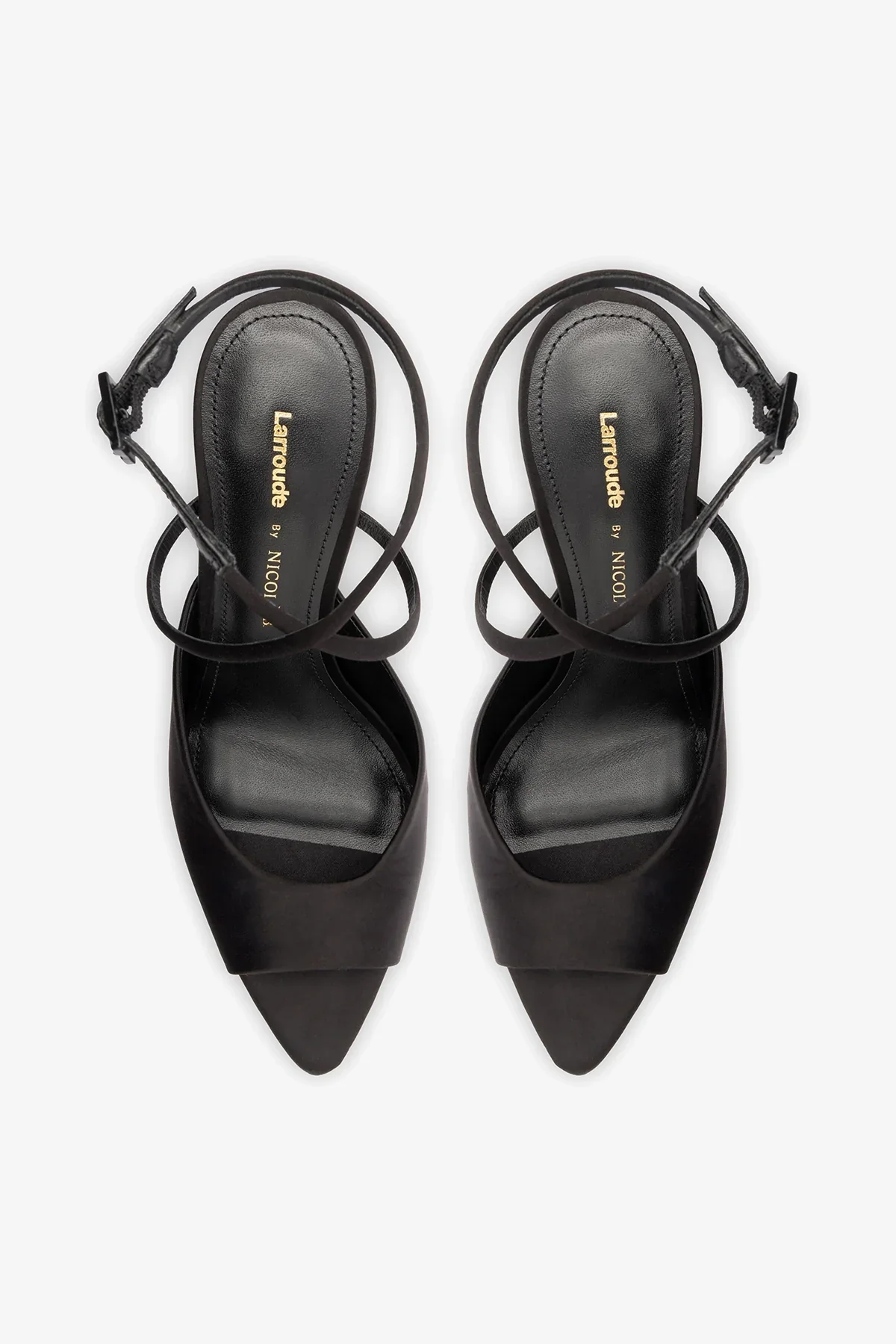 Larroudé x Nicolò B.: Sandália Lola Cetim Preto - Image 7