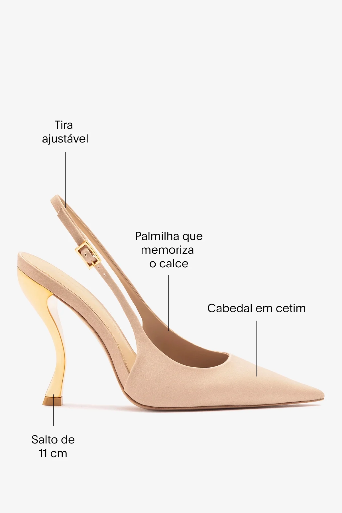 Larroudé x Nicolò B.: Slingback Grace Cetim Bege - Image 5