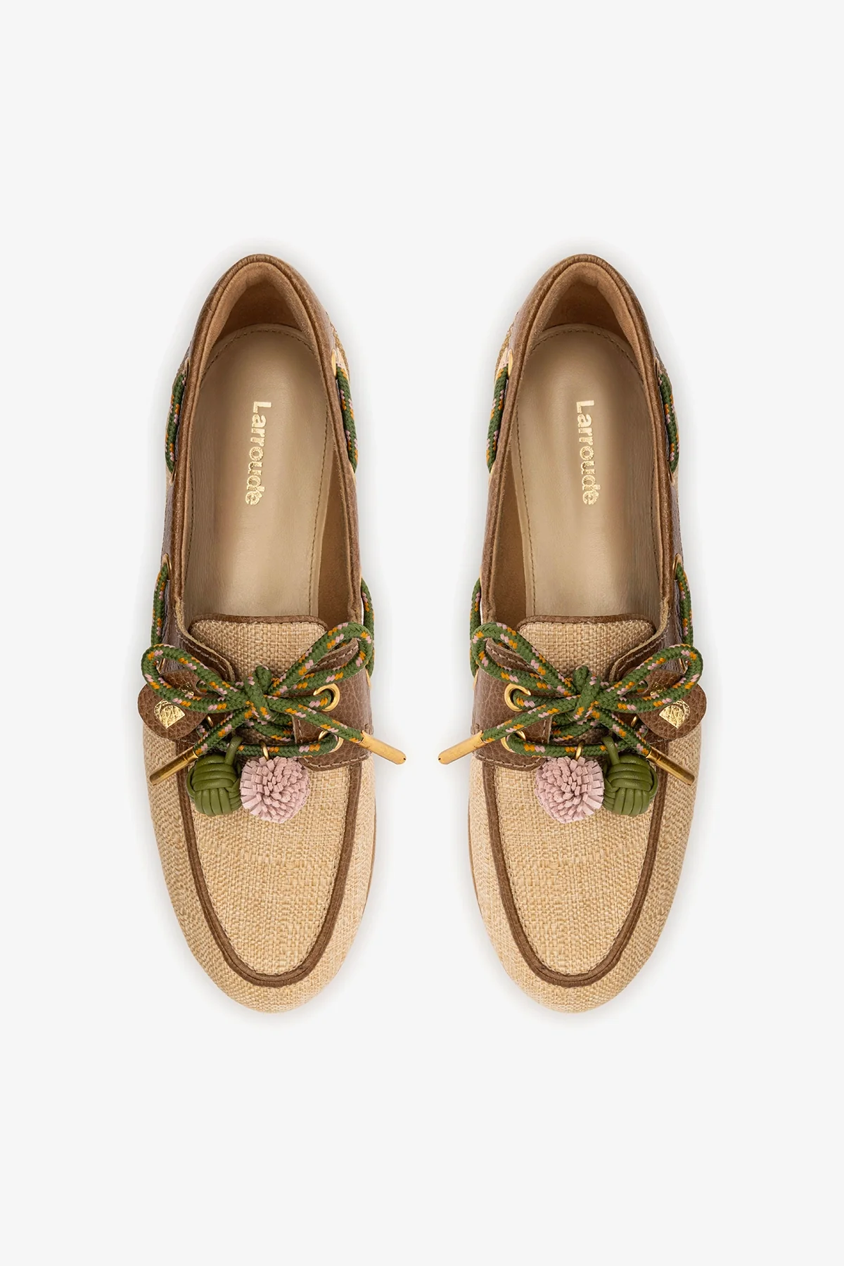 Mocassim Boat Shoe Cyprus Ráfia Bege e Couro Marrom - Image 7