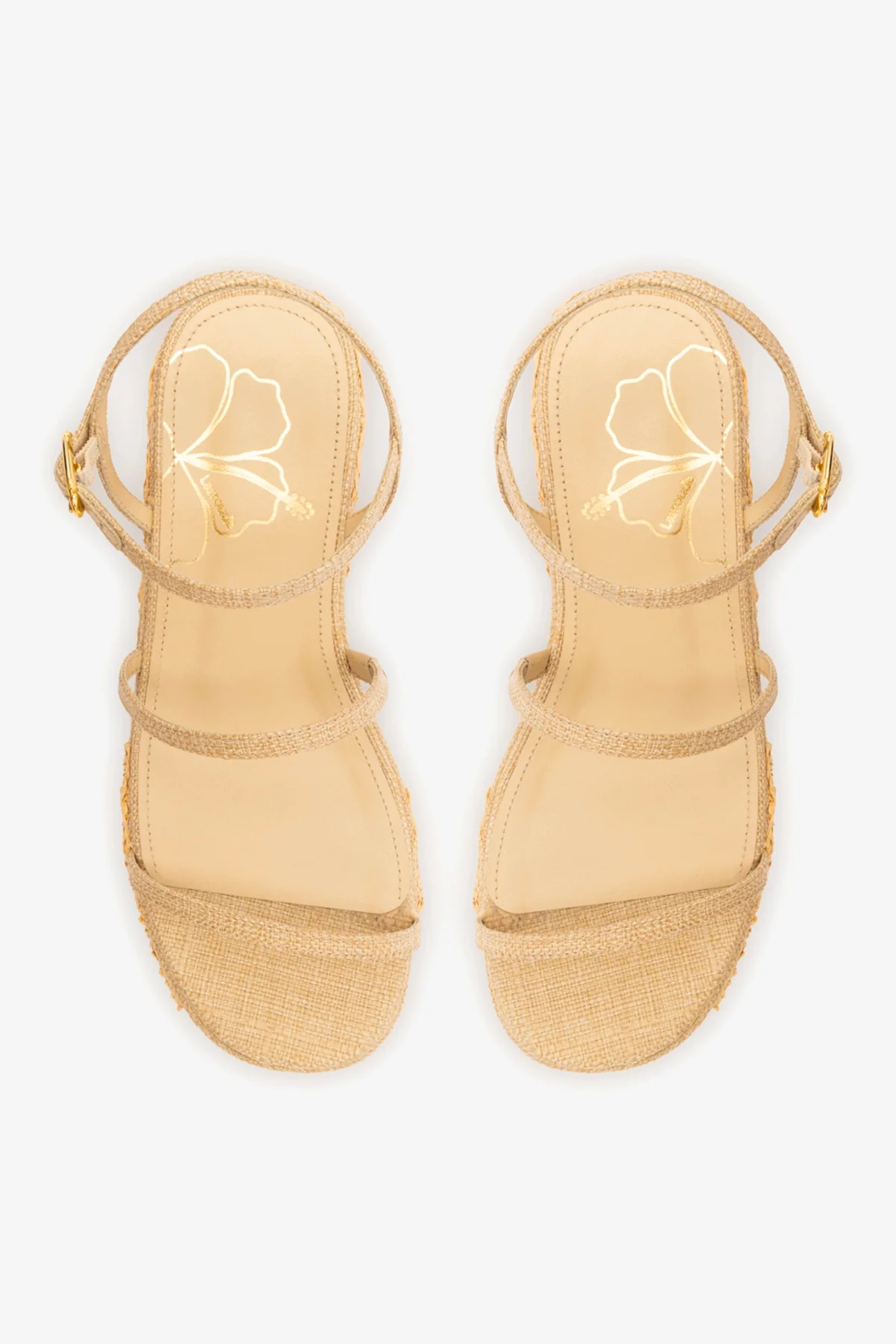 Flatform Gio Ráfia Bege Bordado Floral - Image 7