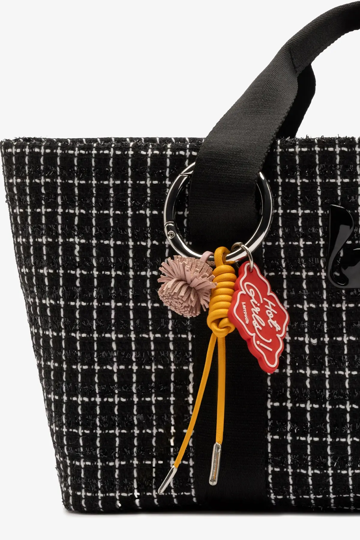 Bolsa Tote Bag Americana Tweed Estampado Preto e Branco - Image 4