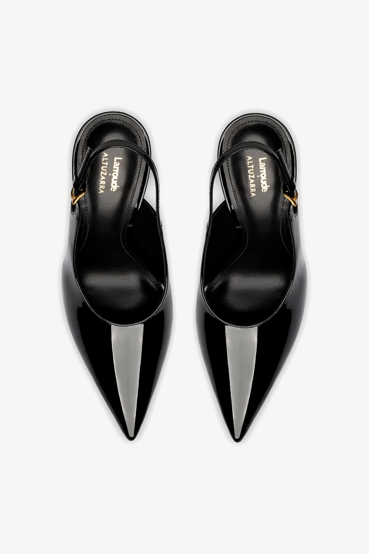 Larroudé x Altuzarra: Slingback Couro Verniz Preto - Image 7