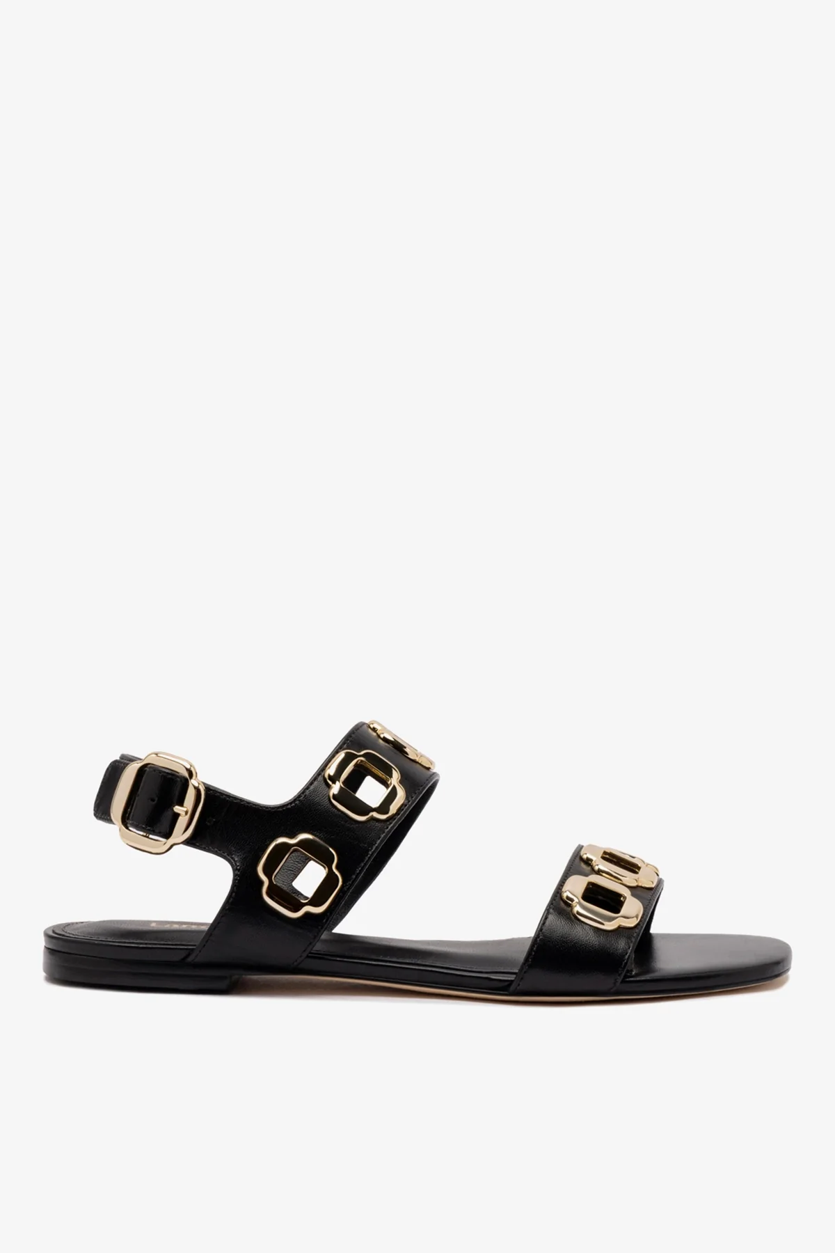 Sandália Flat Milan Couro Preto