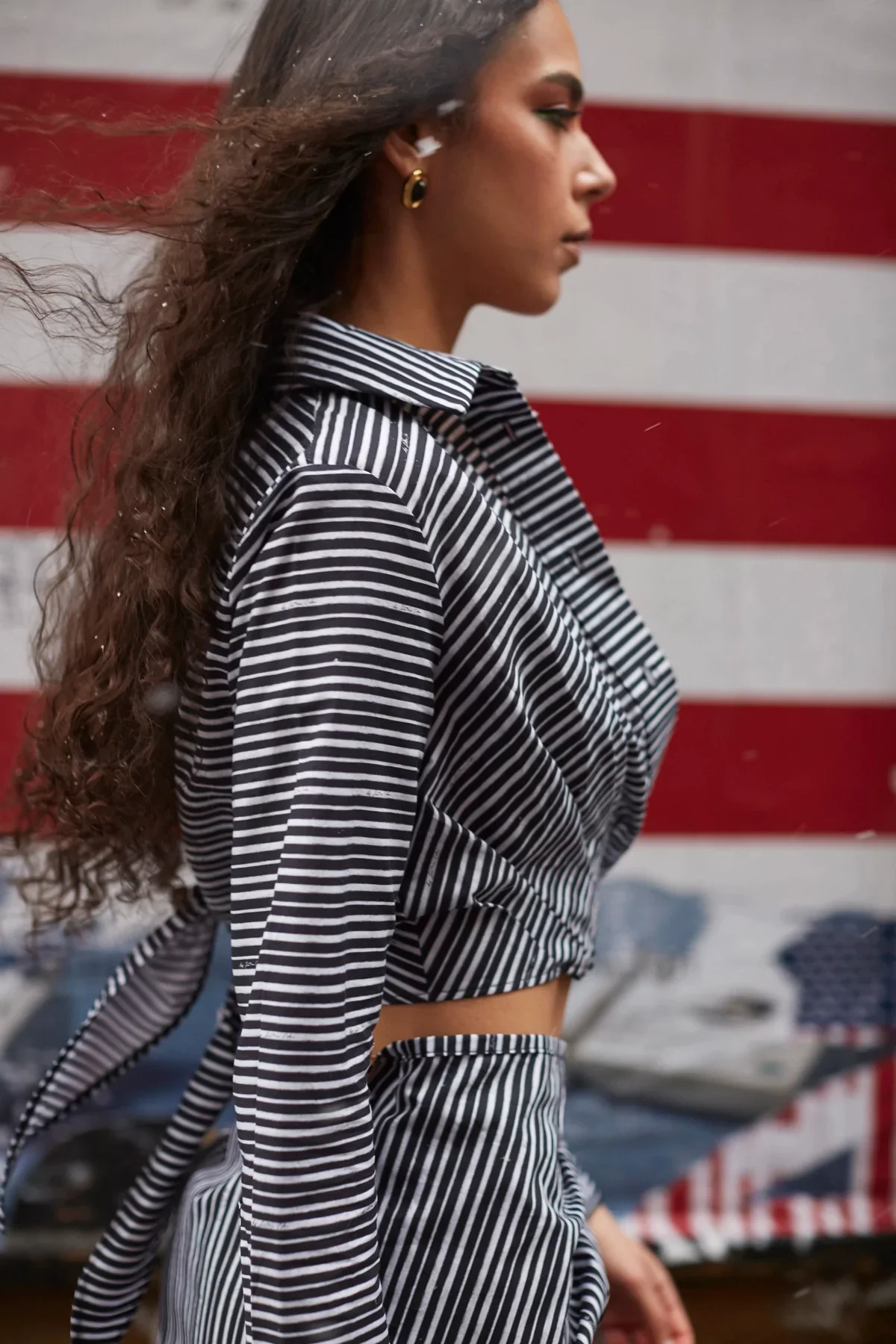Blusa Amarração Rose Algodão Preto e Branco - Image 5