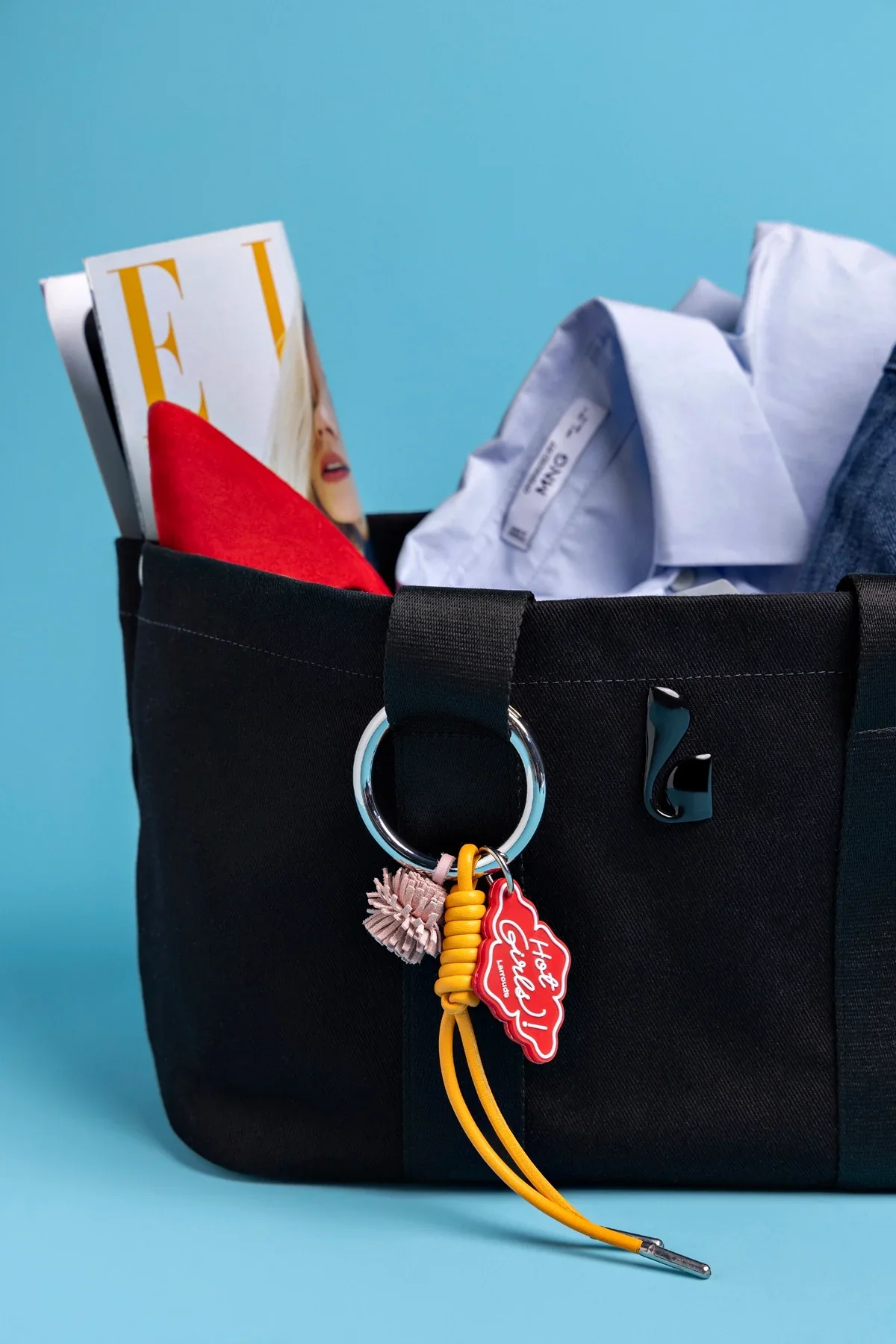 Bolsa Tote Bag Americana Jeans Preto - Image 6