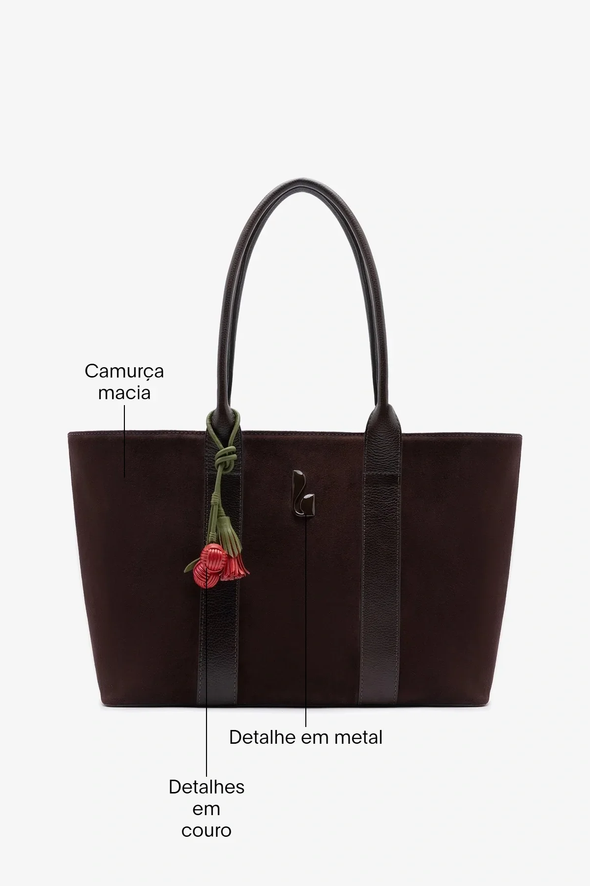 Bolsa Tote Bag City Camurça Marrom - Image 6