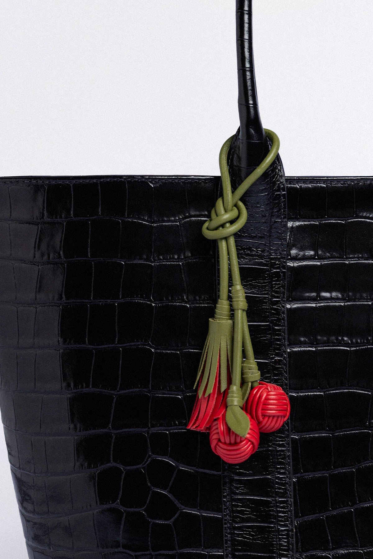 Bolsa Tote Bag City Couro Croco Preto - Image 4