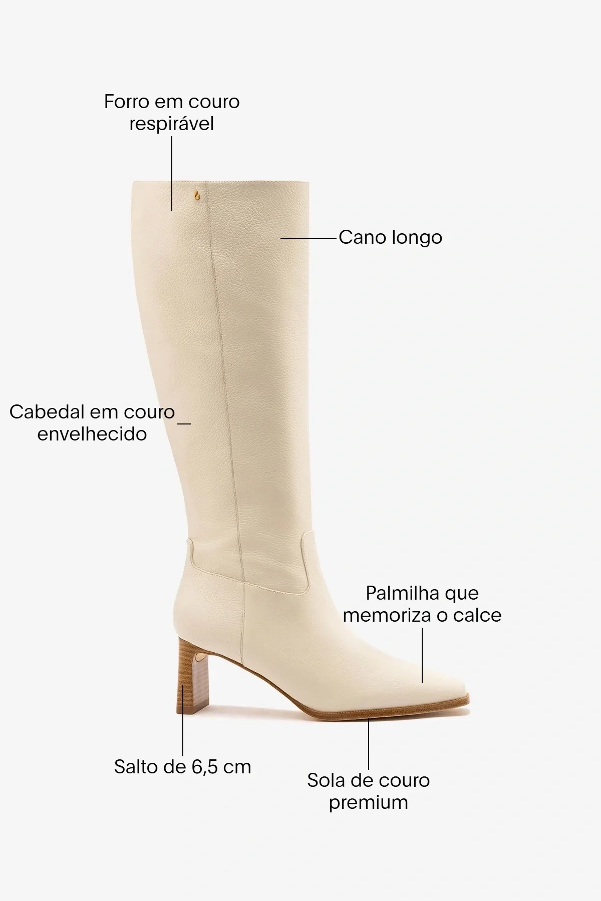 Bota Alexis Couro Off White - Image 6
