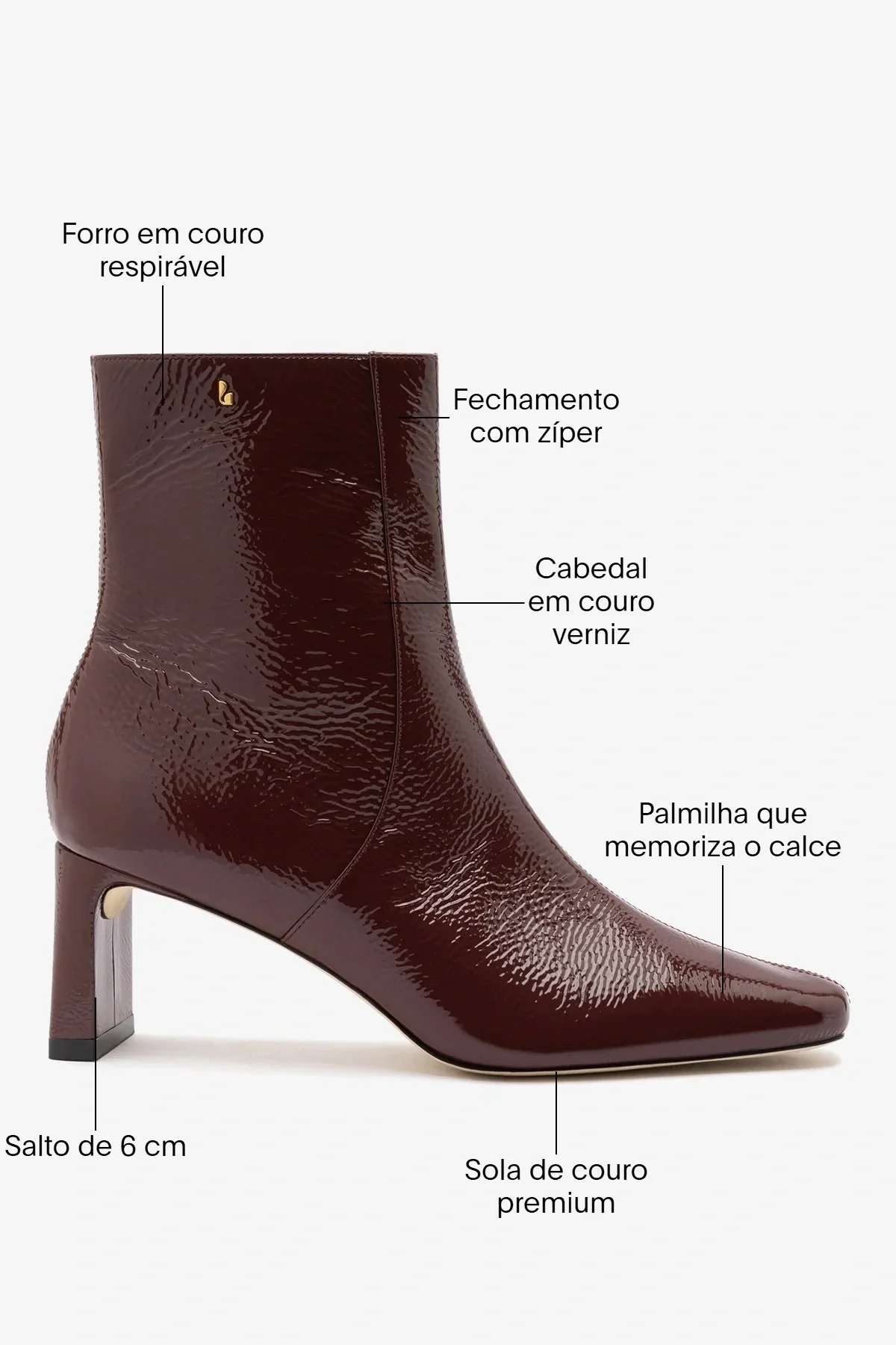 Bota Alexis Couro Verniz Bordô - Image 6