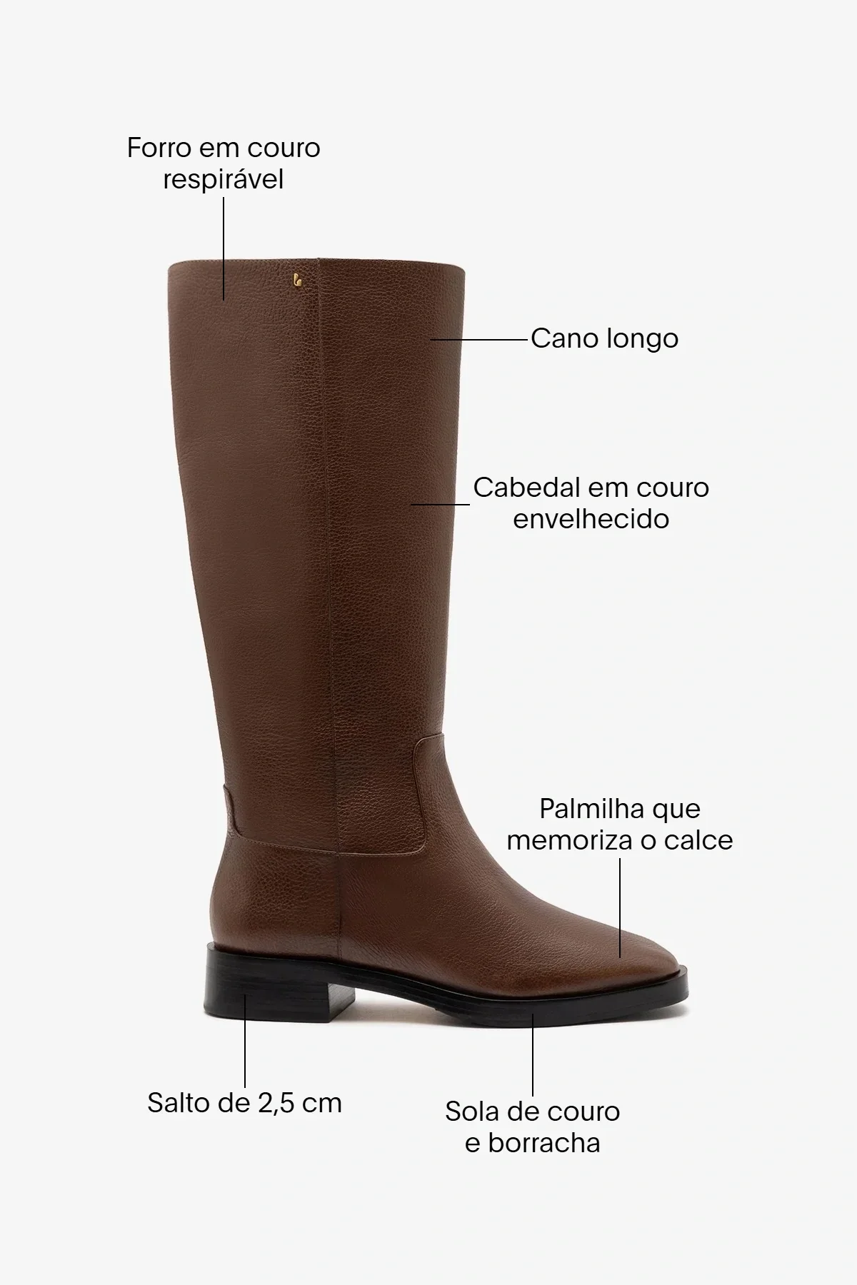 Bota Anne Couro Marrom - Image 6