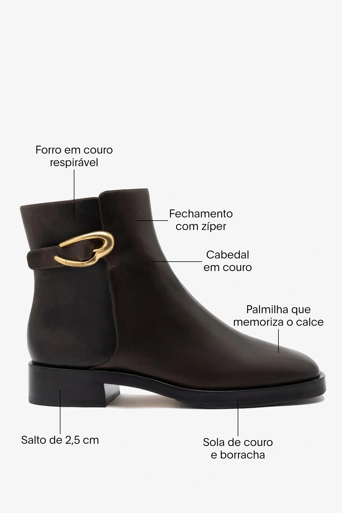 Bota Anne Verona Low Couro Marrom - Image 6