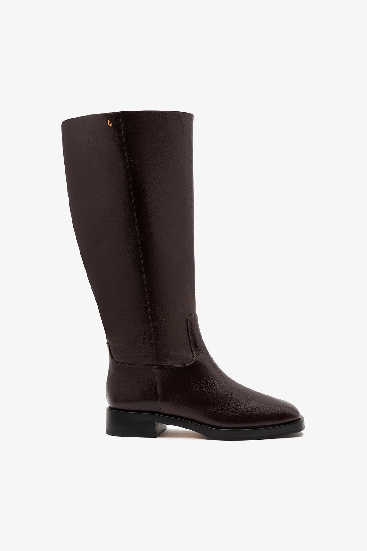 Bota Cano Largo Anne Couro Marrom