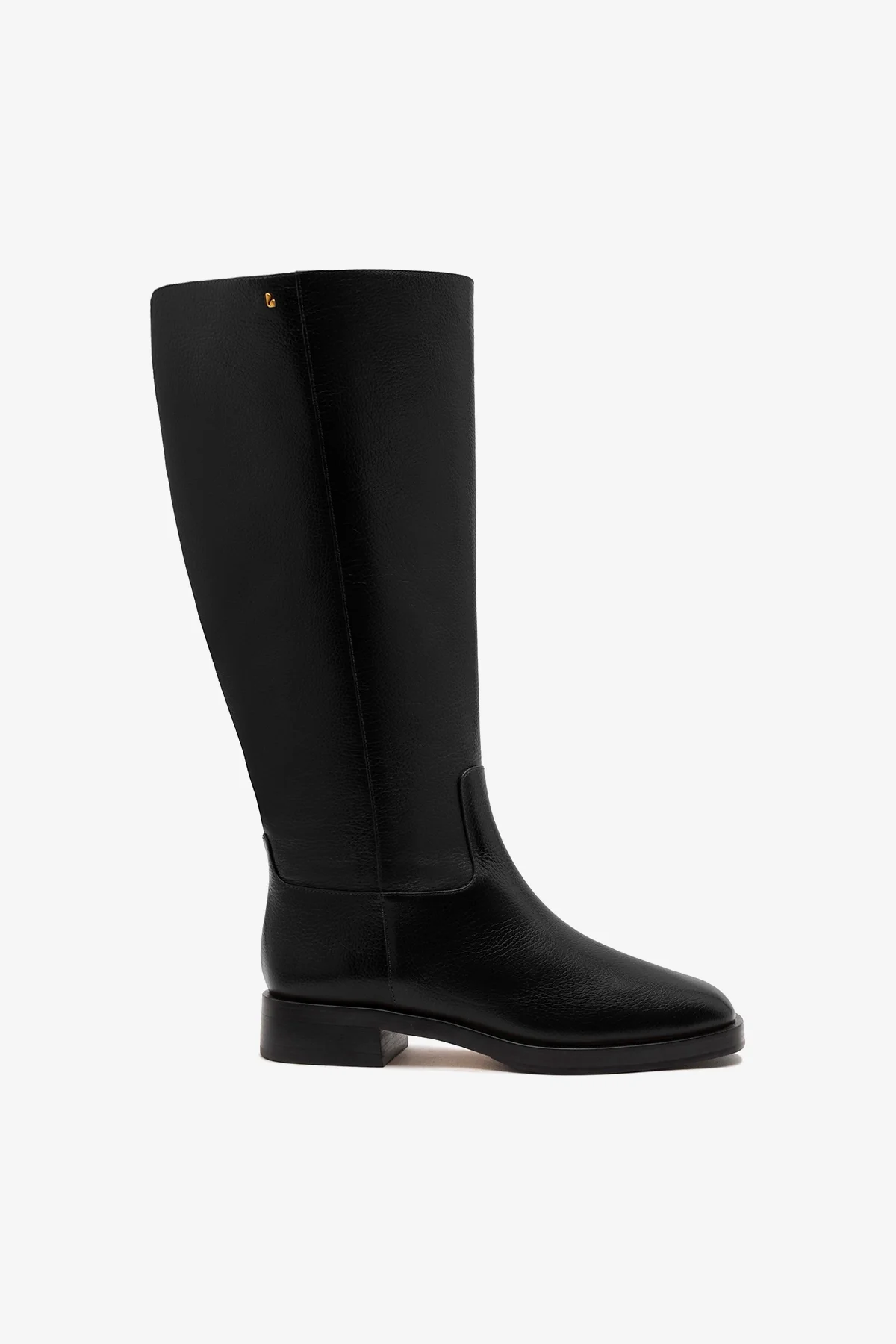 Bota Cano Largo Anne Couro Preto