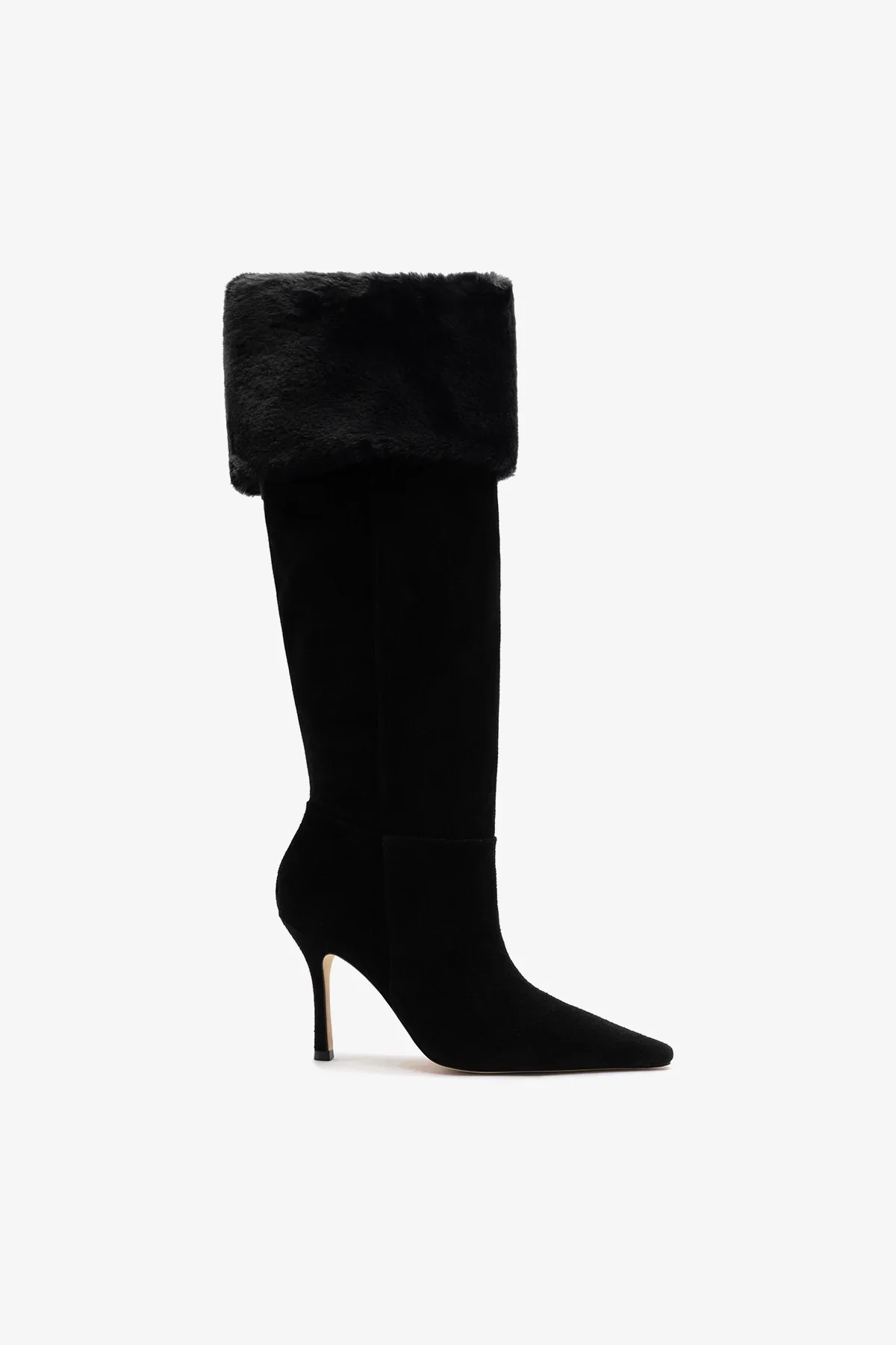 Bota Carine Fur Camurça Preto
