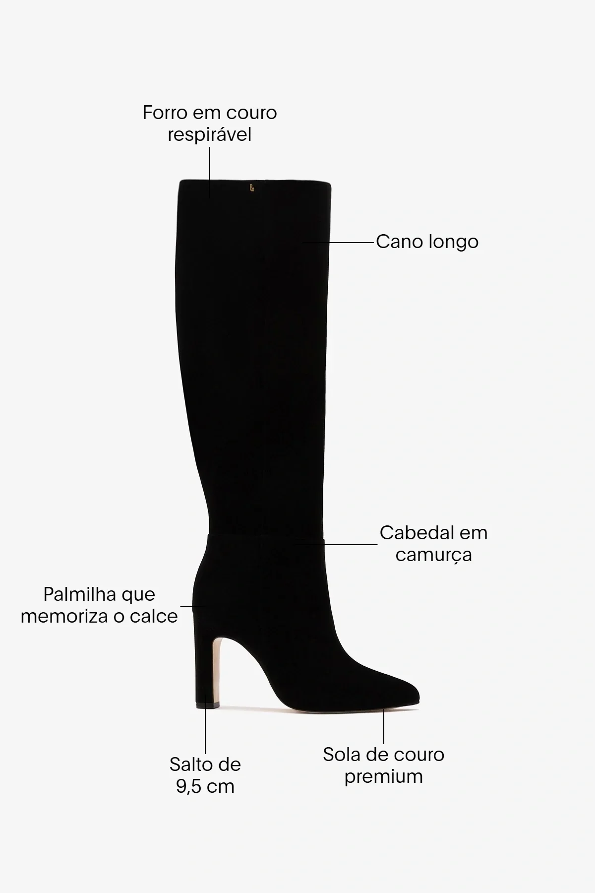Bota Cindy Hi Camurça Preto - Image 6