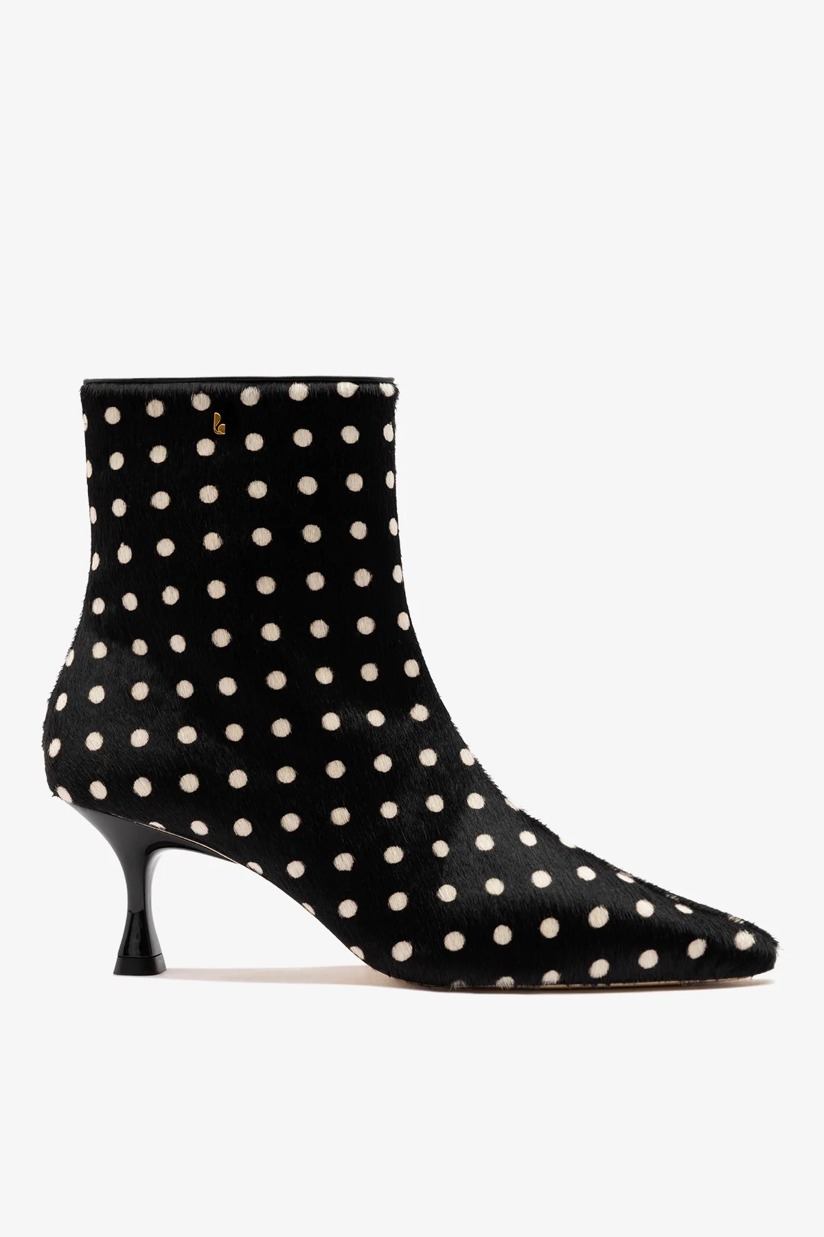Bota Ines Couro Estampado Preto
