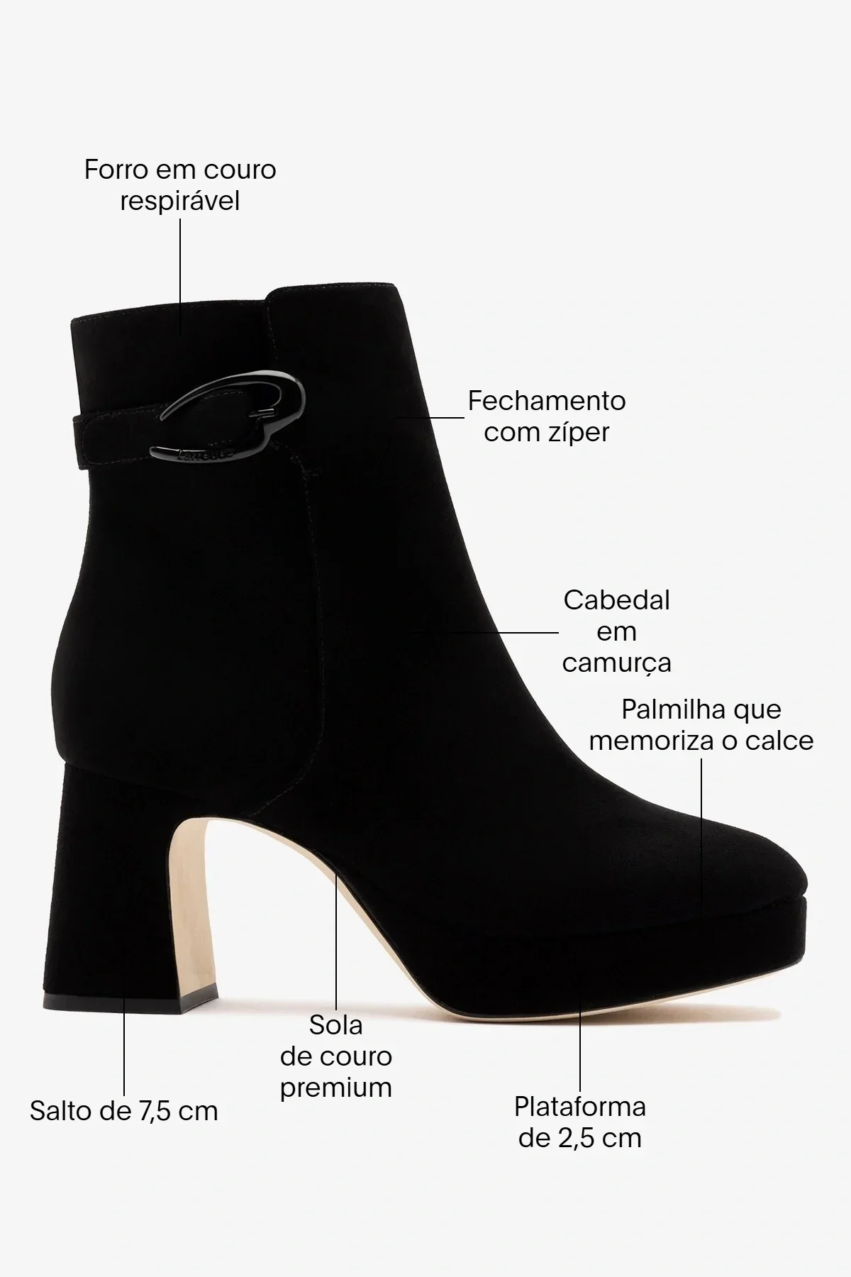 Bota Plataforma Dolly Verona Low Camurça Preto - Image 6