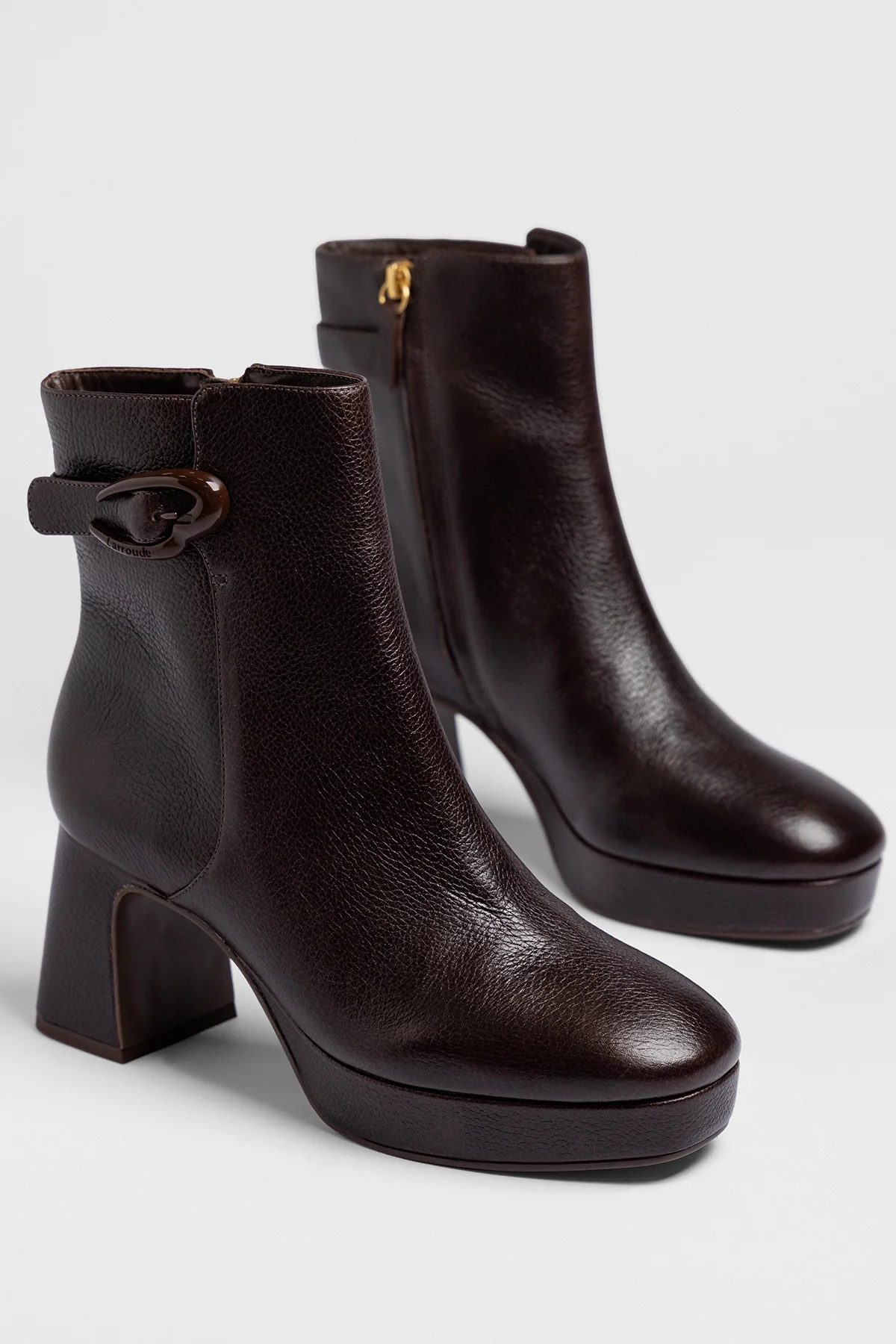 Bota Plataforma Dolly Verona Low Couro Marrom - Image 3