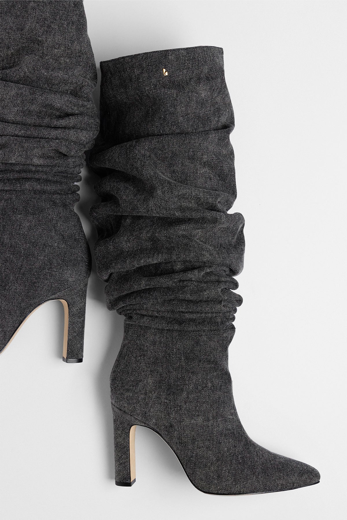 Bota Slouch Cindy Jeans Preto - Image 3