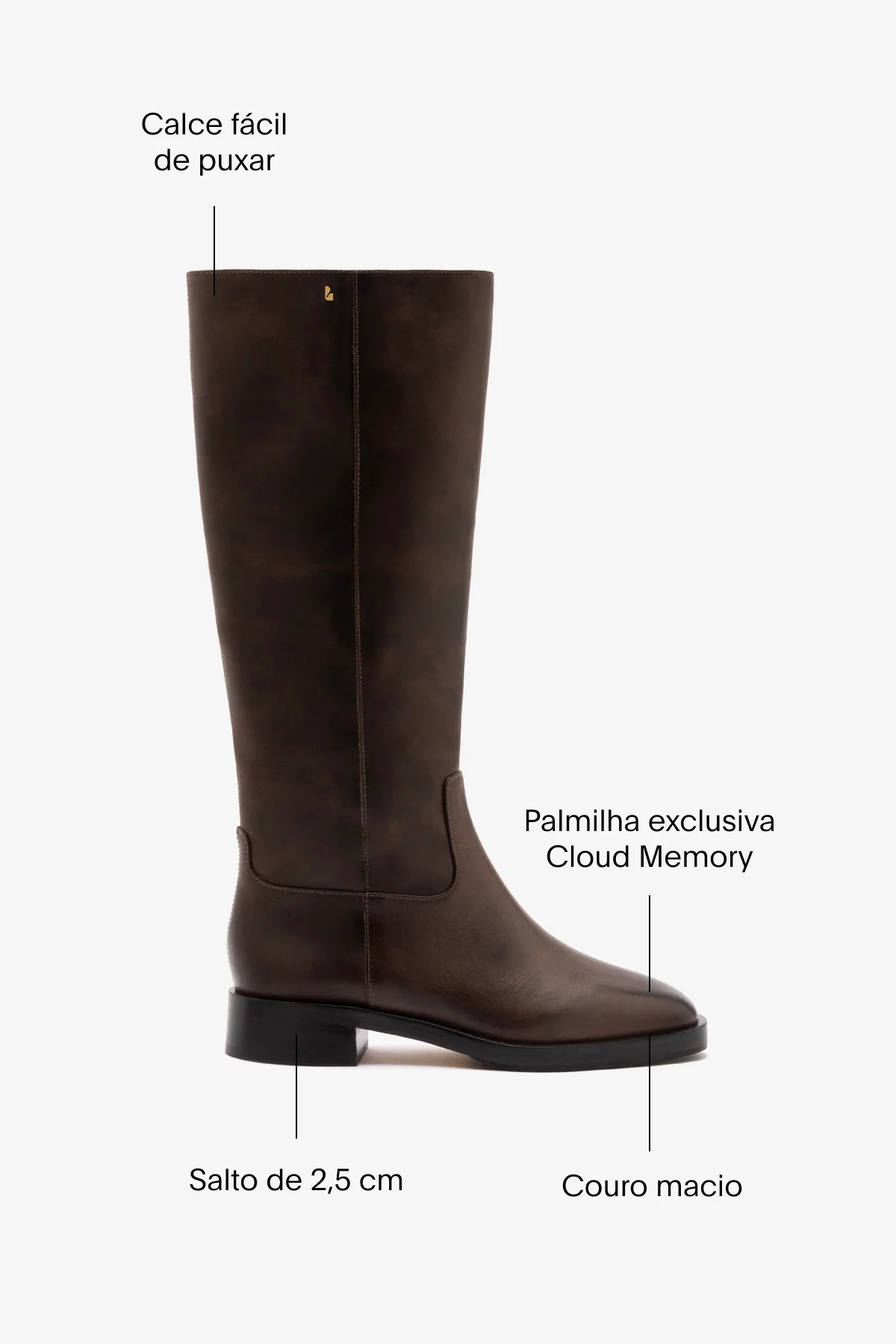 Bota Anne Couro Marrom - Image 5