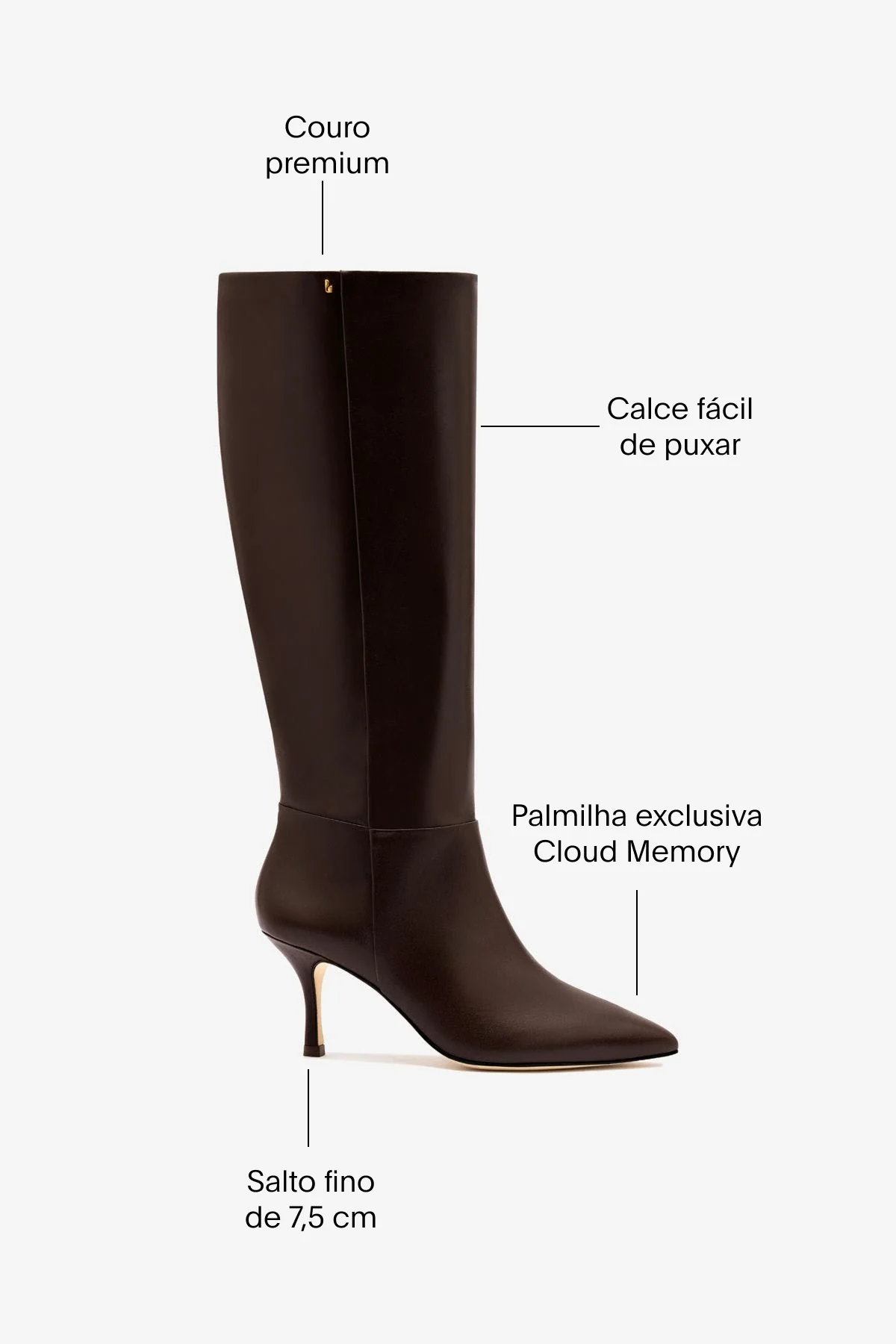 Bota Kate Mid Couro Marrom - Image 5