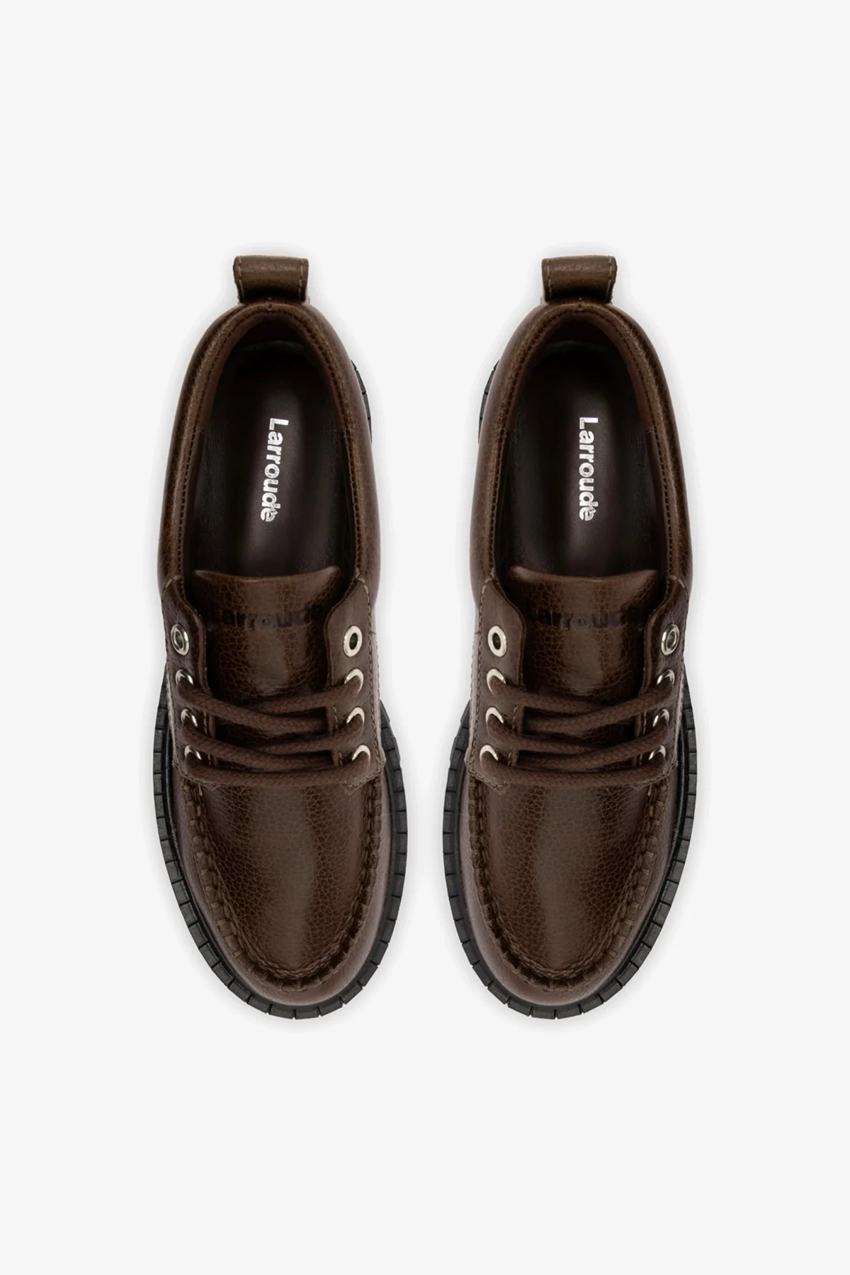 Mocassim Tratorado London Lace Up Couro Marrom - Image 7