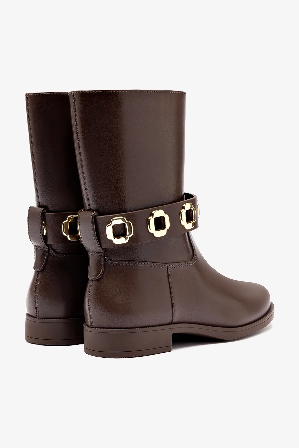 Bota Flat Milan Couro Impermeável Marrom - Image 7