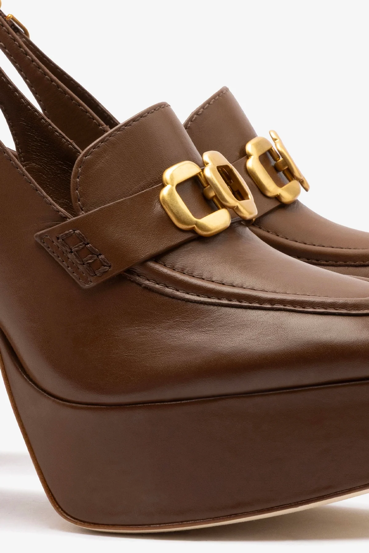Slingback Plataforma Harrington Hi Couro Marrom - Image 4