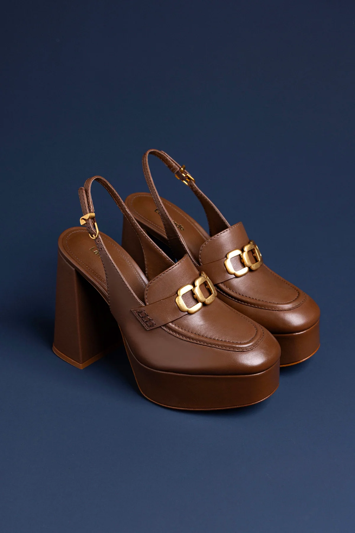 Slingback Plataforma Harrington Hi Couro Marrom - Image 6