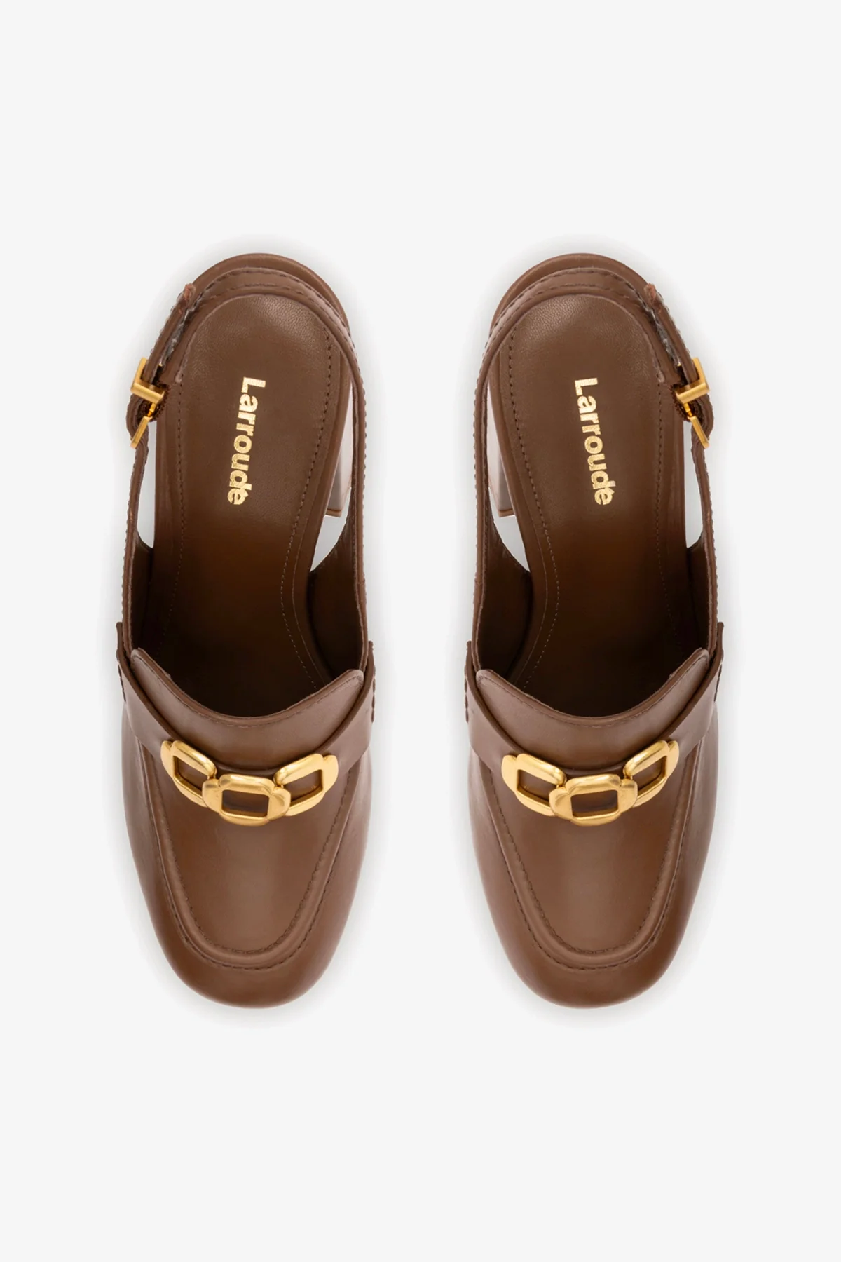 Slingback Plataforma Harrington Hi Couro Marrom - Image 7