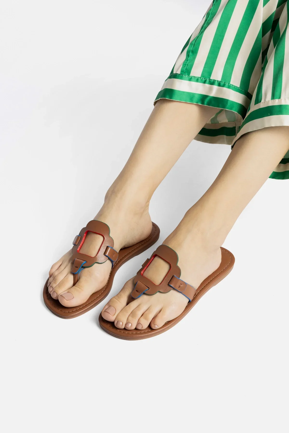 Sandália Flat Margherita Couro Caramelo - Image 6