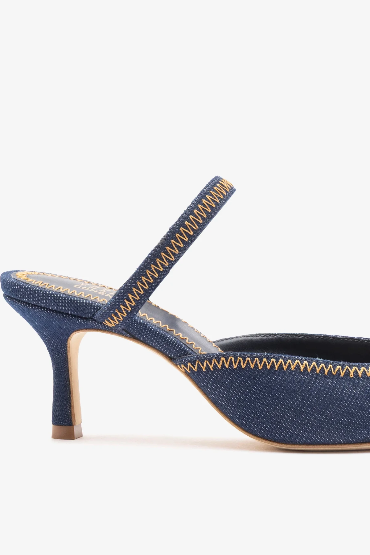 Larroudé x Jonathan Cohen: Mule Zig Zag Jeans Azul - Image 3