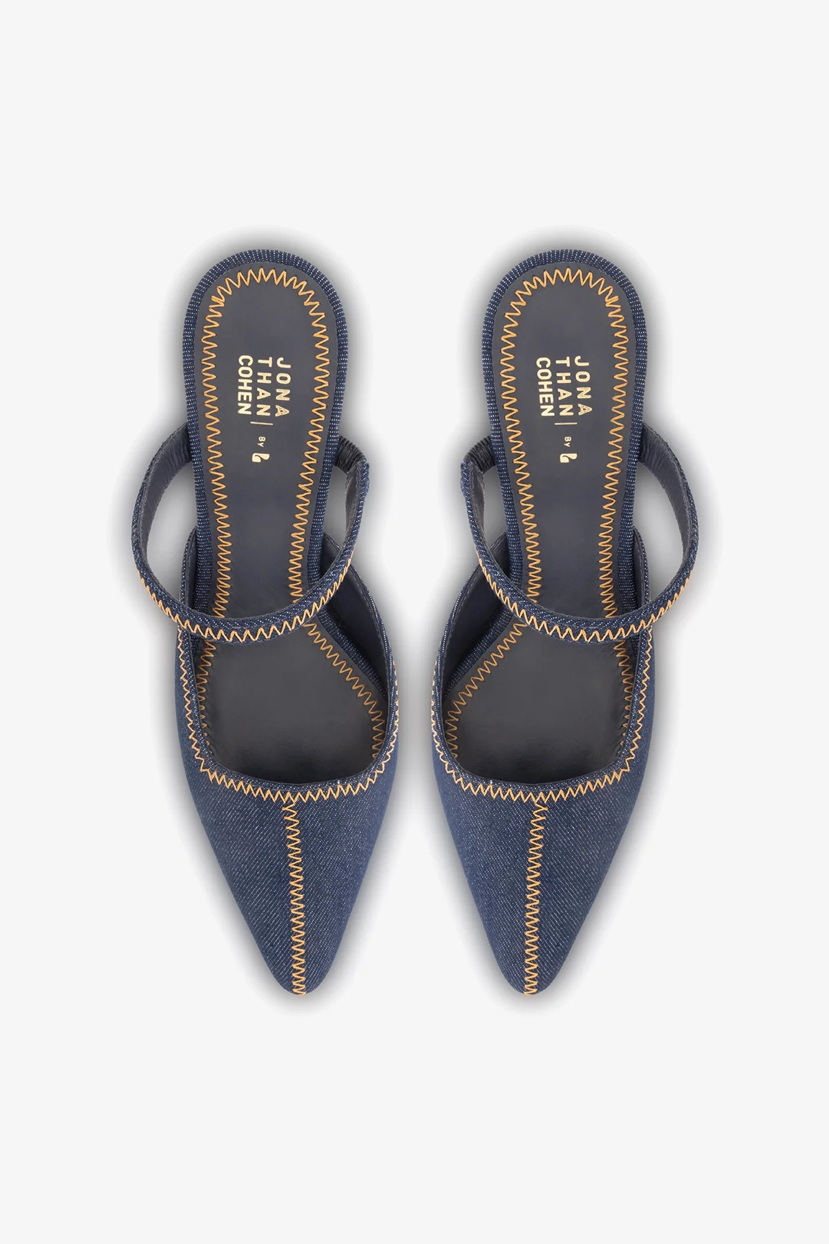 Larroudé x Jonathan Cohen: Mule Zig Zag Jeans Azul - Image 4