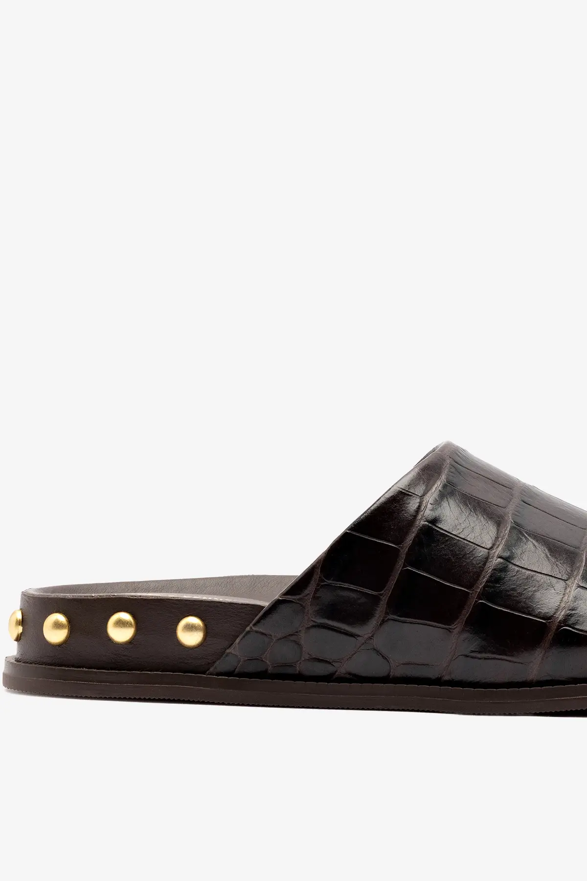 Larroudé x Kenneth Cole: Clog Couro Croco Marrom - Image 4