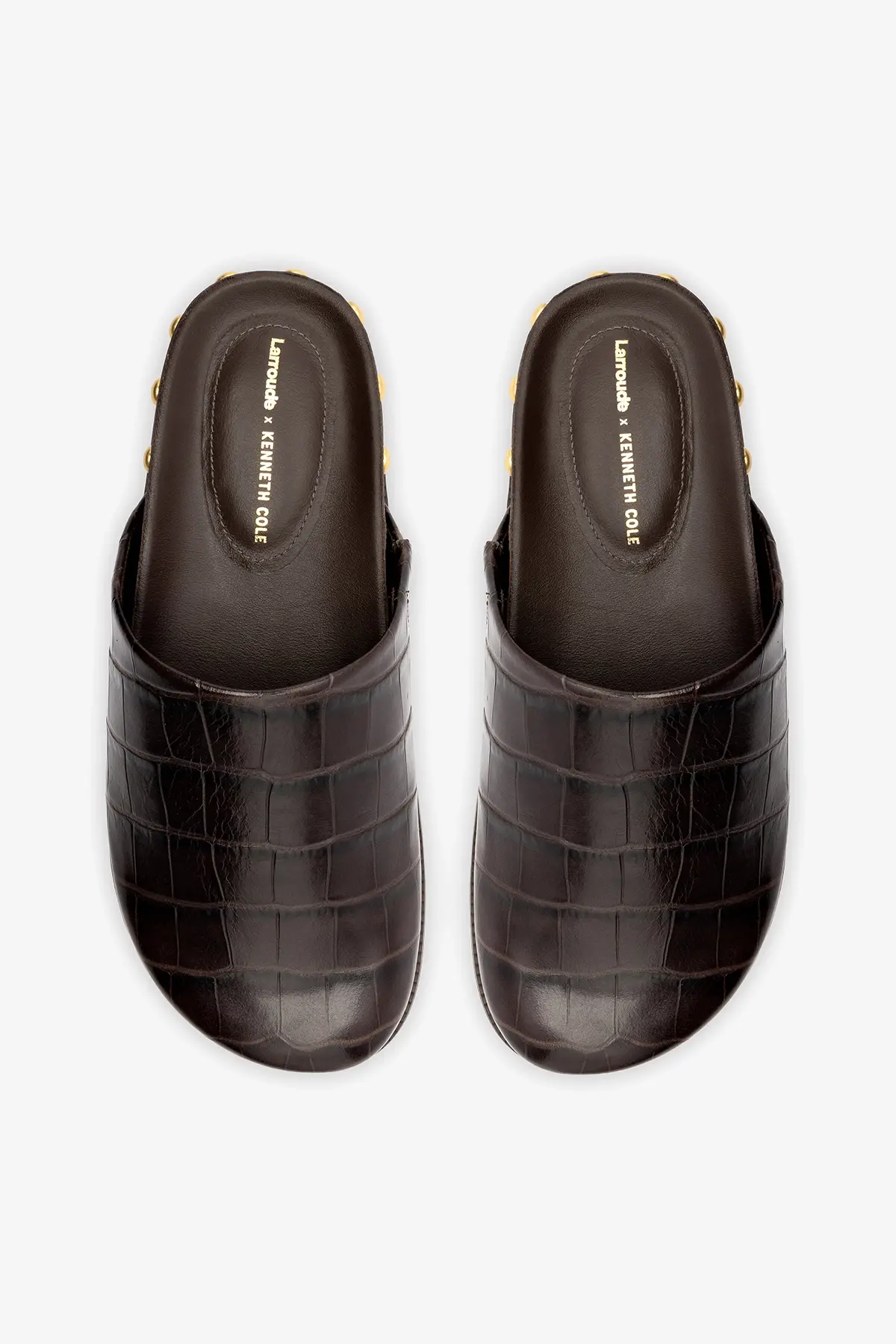 Larroudé x Kenneth Cole: Clog Couro Croco Marrom - Image 6