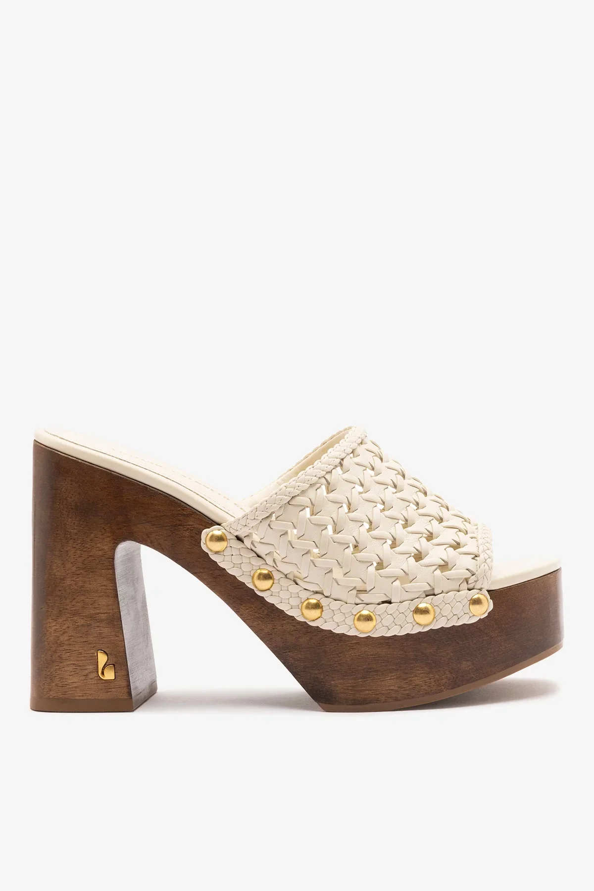 Larroudé x Kenneth Cole: Mule Macramê Couro Off White