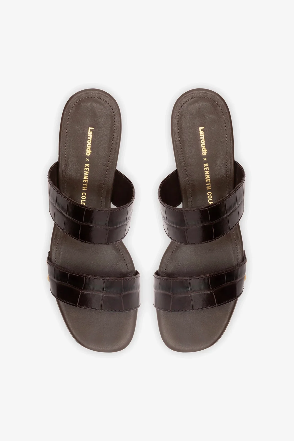 Larroudé x Kenneth Cole: Mule Couro Croco Marrom - Image 6