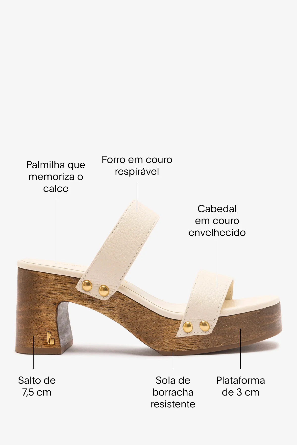 Larroudé x Kenneth Cole: Mule Couro Off White - Image 5