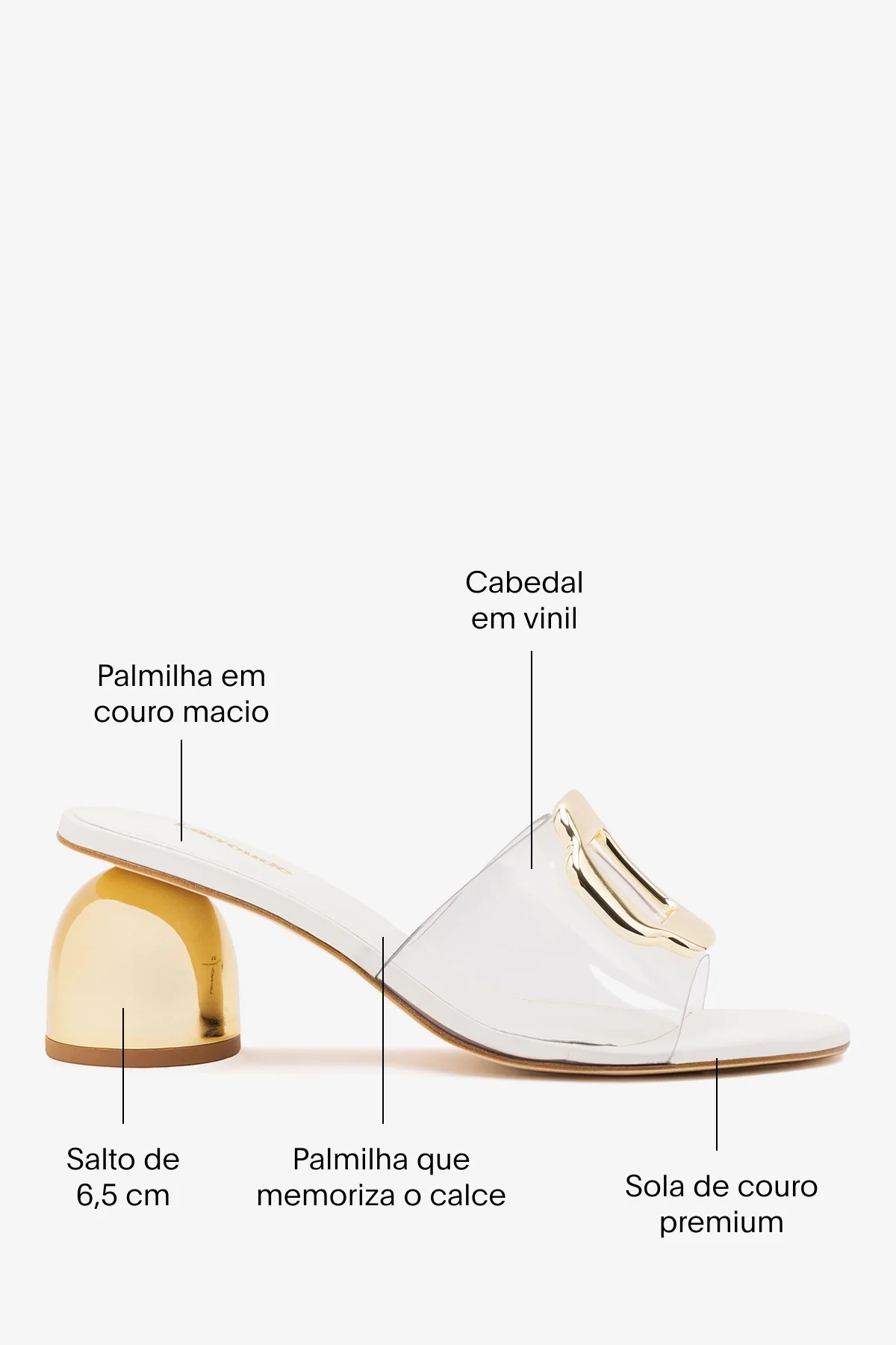 Mule Margherita Clear Couro Off White - Image 5