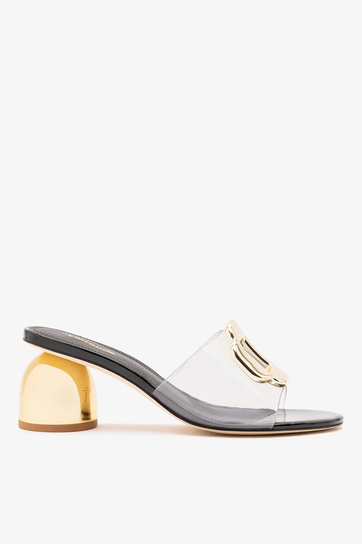 Mule Margherita Clear Couro Verniz Preto