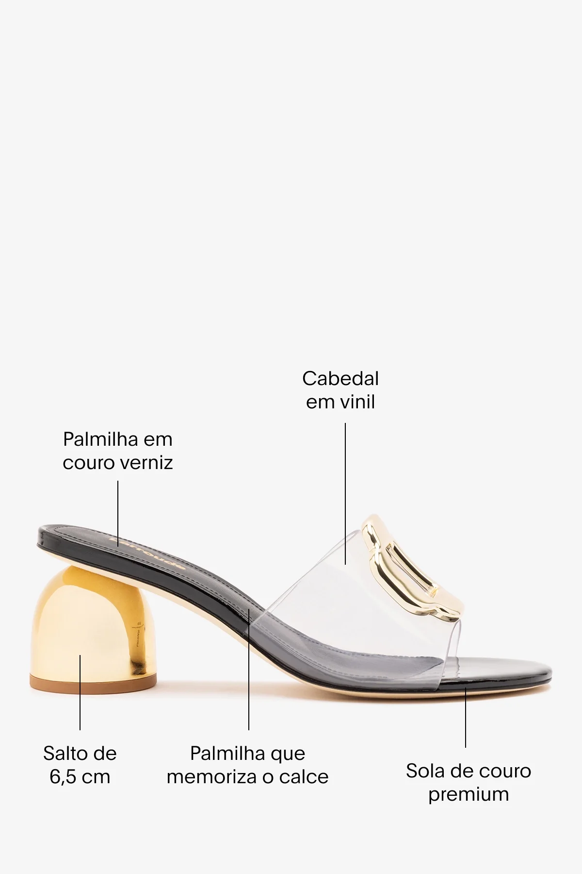 Mule Margherita Clear Couro Verniz Preto - Image 5