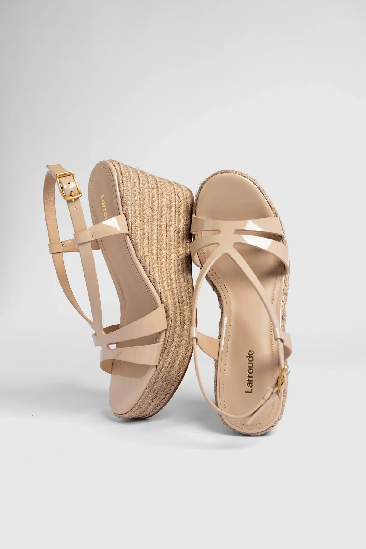 Sandália Espadrille Daphne Couro Verniz Bege - Image 6