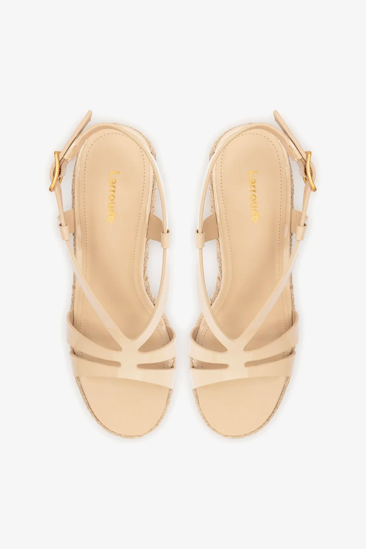 Sandália Espadrille Daphne Couro Verniz Bege - Image 7