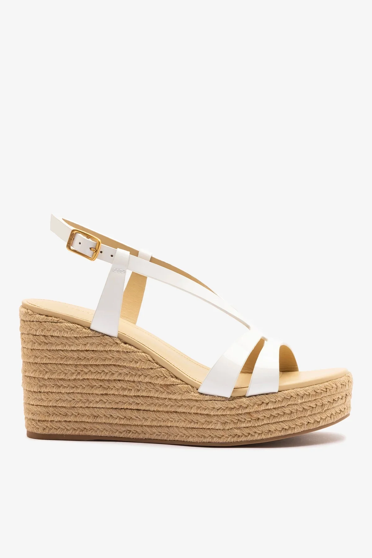 Sandália Espadrille Daphne Couro Verniz Branco